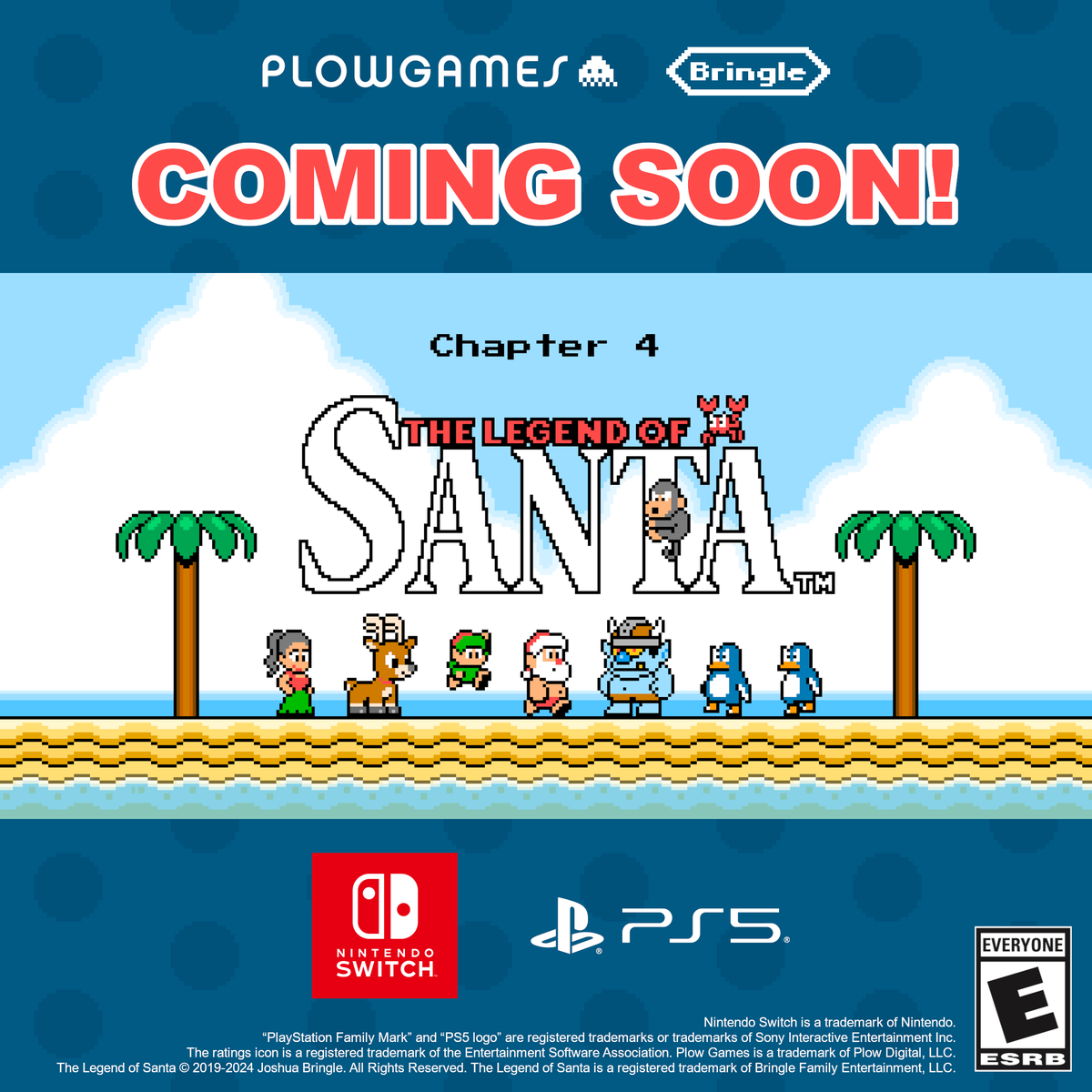 Legend_of_Santa's tweet image. The South Pole Troll is back to ruin Santa's vacation in the most unrelaxing adventure yet! Chapter 4 is coming this July in a free update!
#christmasinjuly #nintendoswitch #ps5 #steam #legendofsanta #christmas #santa #pixelart #ドット絵 #indiegame #platformer #16bit #retrogaming