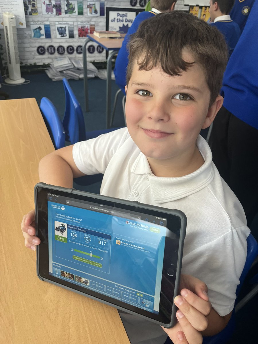 Holy Spirit Catholic Primary (@holyspiritwa9) on Twitter photo Congratulations to our #Year5 Reading Plus superstar! Well done Jack for getting a Bronze Combo award for reading two lessons in a row with a score of 80%+ 😁🌟 <a href="/ReadingPlus/">Reading Plus</a> <a href="/ReadSolutionsUK/">Daisy Education UK</a> #ReadingPlus Congratulations to our #Year5 Reading Plus superstar! Well done Jack for getting a Bronze Combo award for reading two lessons in a row with a score of 80%+ 😁🌟 <a href="/ReadingPlus/">Reading Plus</a> <a href="/ReadSolutionsUK/">Daisy Education UK</a> #ReadingPlus