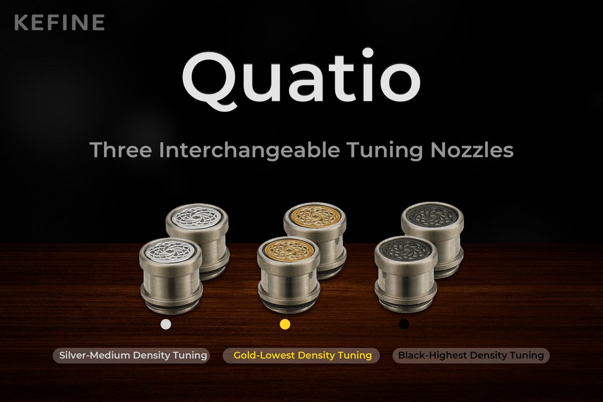 🎯Your music, your rules~🎛
🎶Three tuning nozzles, infinite sonic possibilities!🥳
💛Gold (warm &amp; smooth)☑
🖤Black (tight &amp; punchy)☑
🤍Silver (Natural balance)☑
🔥Our KEFINE Quatio will be your go-to!👀
#KEFINE #Quatio #IEM #HiFi #Tuning #Audiophile #audio #music