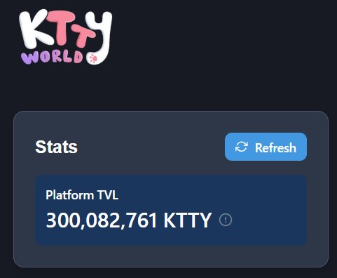 ◤￣￣￣￣￣￣￣￣￣￣￣￣￣￣￣￣ 
         Our TVL Continues To Grow 
＿＿＿＿＿＿＿＿＿＿＿＿＿＿＿＿◢  

🚨 The Tamers have spoken and they’re locking in. 💥

🔥 Over 300,000,000 $KTTY now staked in our custom multi-distribution rewards platform a first of its kind on