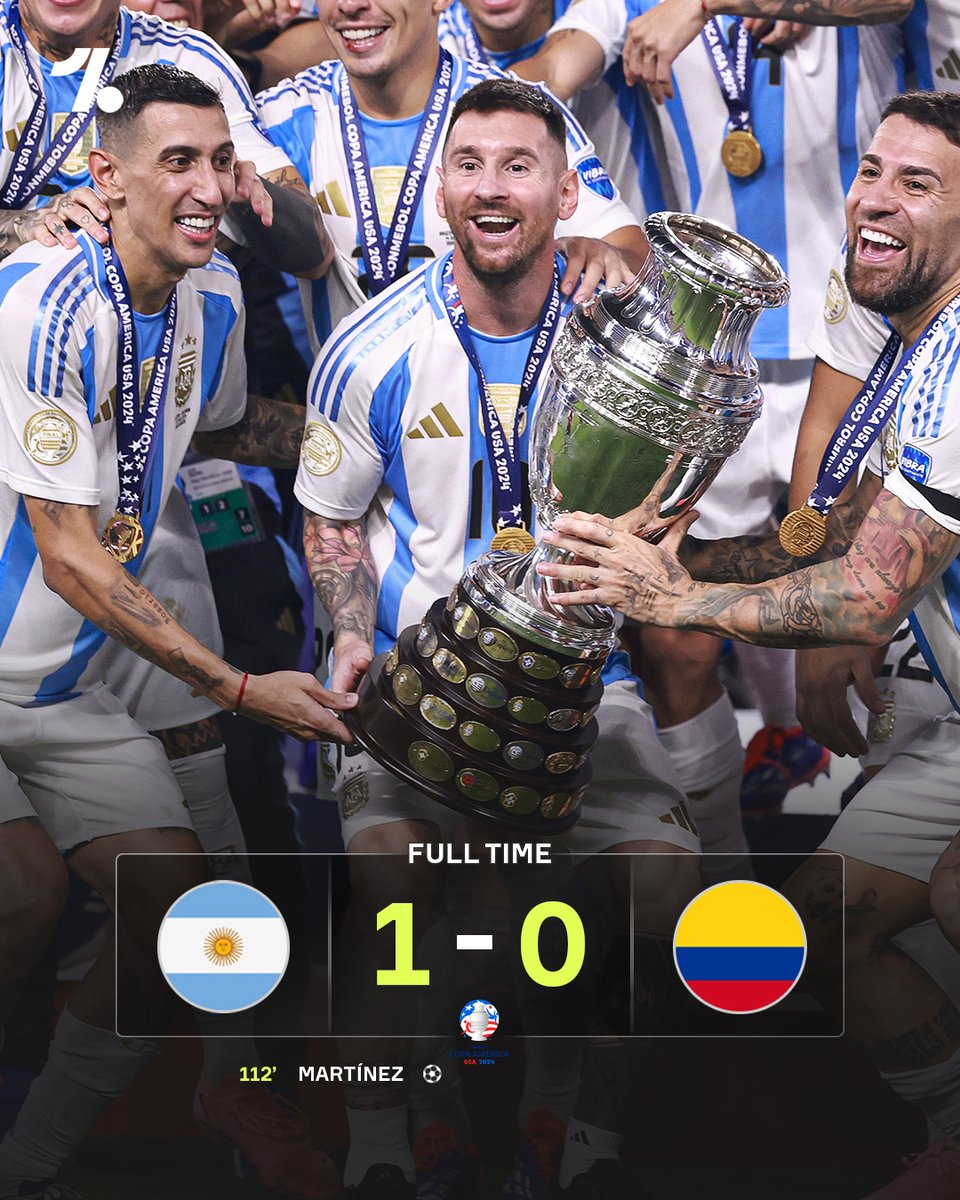 OneFootball's tweet photo. Argentina were crowned Copa América champions the last time they faced Colombia 🏆🇦🇷🇨🇴 https://t.co/AWjMbJ8ViE