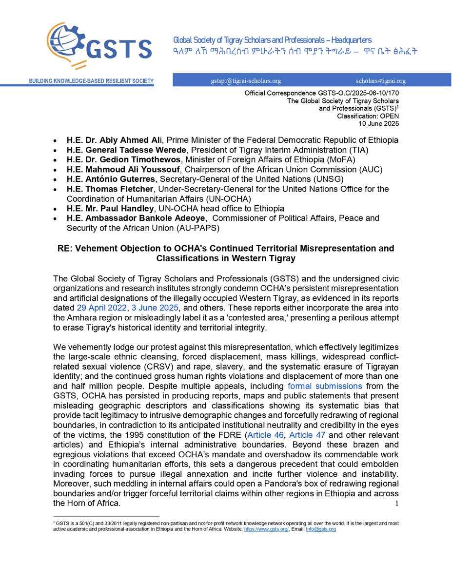 Global Society of Tigray Scholars & Professionals tweet media