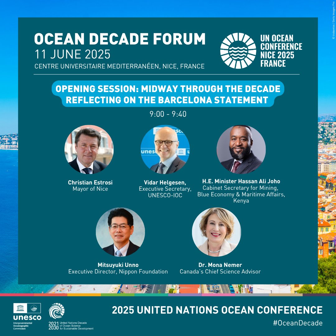 UN Ocean Decade (@unoceandecade) on Twitter photo Join us on 11 June at the #OceanDecade Forum! 
We're honored to have an exciting line-up of global ocean leaders to open the Forum.
👉Find the full programme and livestream link here: ow.ly/VmfQ50W6Pta Join us on 11 June at the #OceanDecade Forum! 
We're honored to have an exciting line-up of global ocean leaders to open the Forum.
👉Find the full programme and livestream link here: ow.ly/VmfQ50W6Pta