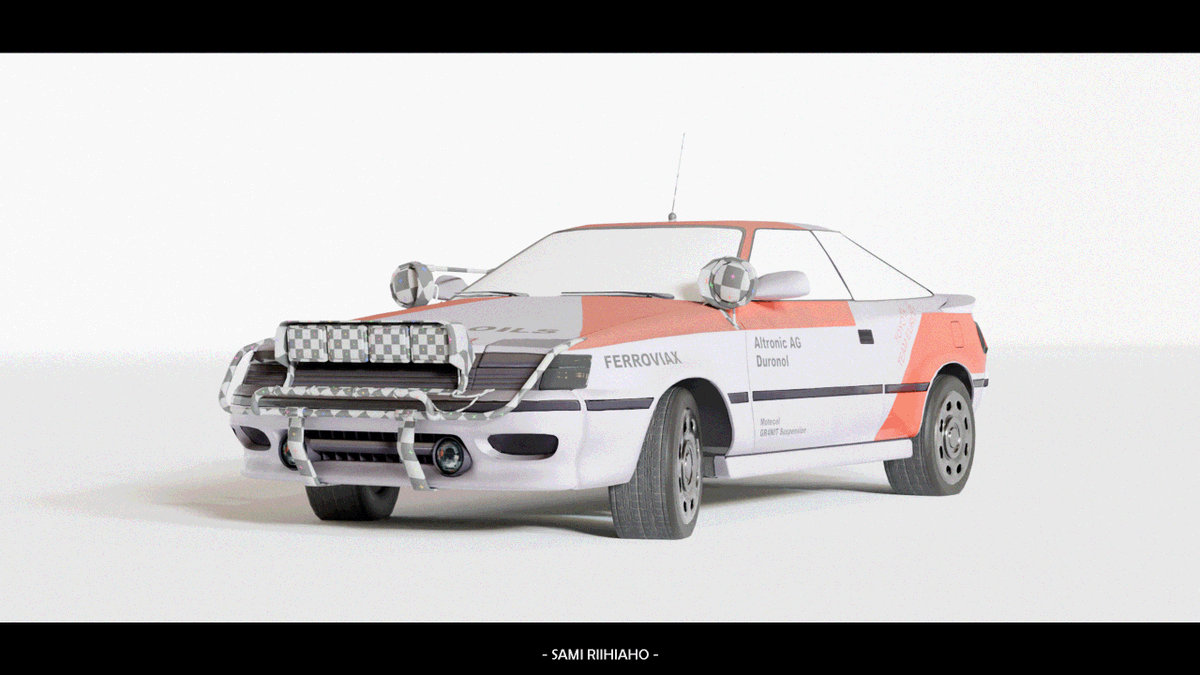 SamR1I's tweet photo. Because plain paint wasn’t enough.
Now featuring rally textures. Still tweaking, but the vibe is there.
#Rally #3DCar #Blender #WIP #Texturing #BGroup #ThesisProject #3DModeling
#HardSurface #GameAsset #substancepainter
#Render https://t.co/du2ogb0RfG