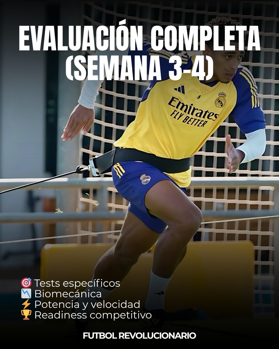 🧪 𝗧𝗘𝗦𝗧𝗦 𝗜𝗡𝗜𝗖𝗜𝗔𝗟𝗘𝗦: ¿𝗤𝗨𝗘́ 𝗠𝗘𝗗𝗜𝗥 𝗬 𝗖𝗨𝗔́𝗡𝗗𝗢?
1–3 días: composición, movilidad, wellness, molestias
Sem. 1–2: aeróbico, fuerza, equilibrio, coordinación
Sem. 3–4: tests específicos, biomecánica, potencia, readiness

📌 Evalúa solo lo que pueden demostrar