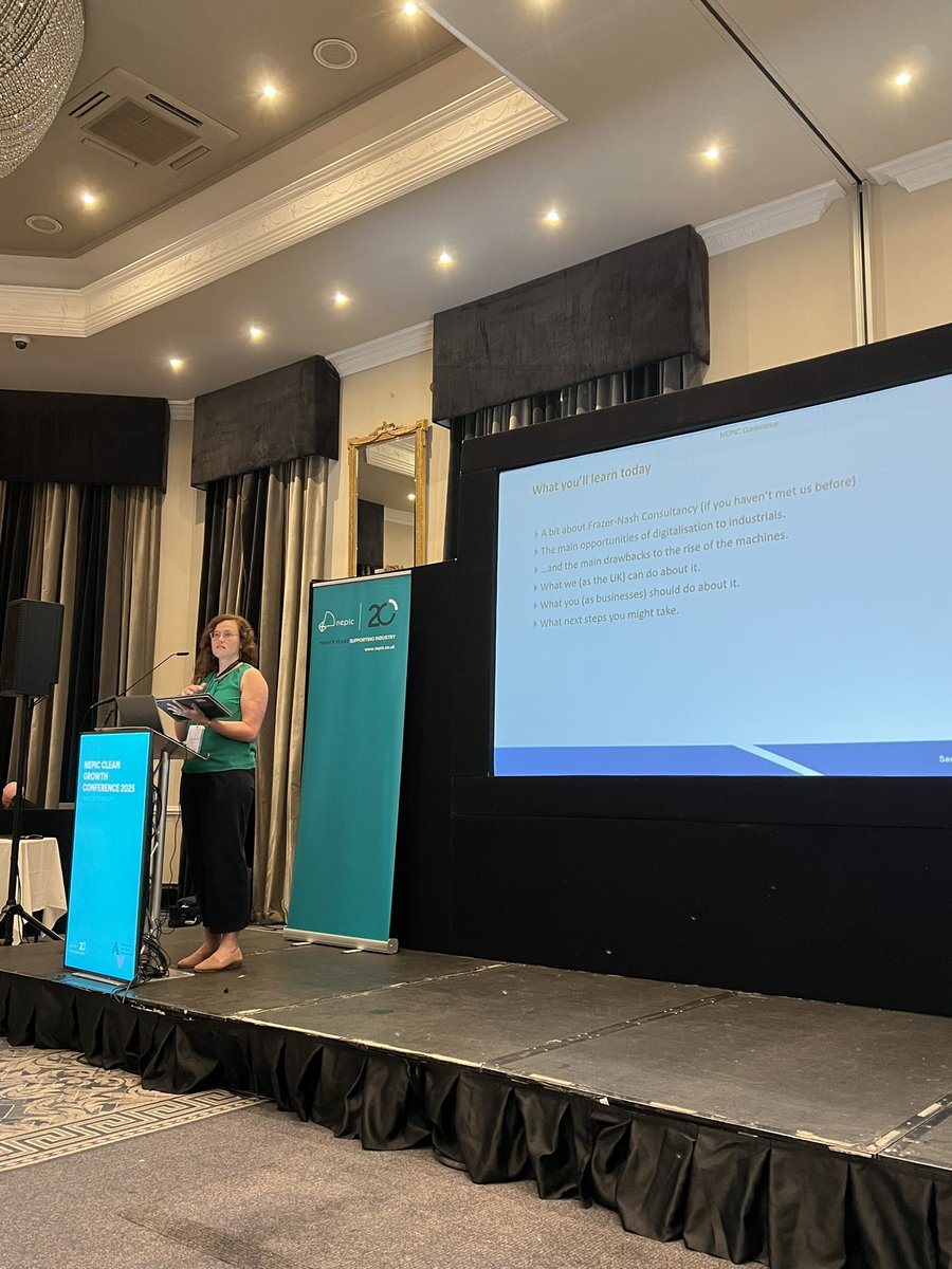 After a quick break, delegates now hear from Becki Clark of Frazer-Nash Consultancy.
 
Becki is discussing the role of digitalisation, AI and how they are shaping a sustainable landscape. 

#NEPICCleanGrowth25