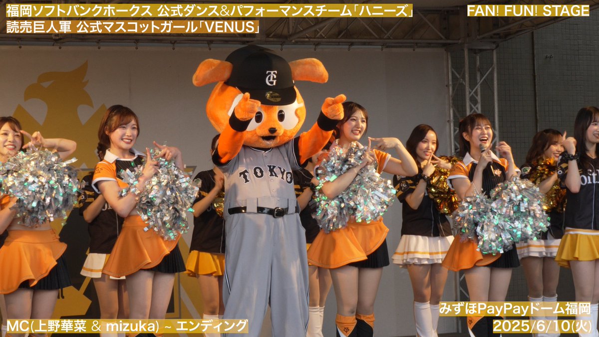 Watch_Npb_Cheer's tweet photo. 【(ホークス誕生20周年デー) ハニーズ × VENUS】2025/6/10(火) FAN! FUN! STAGE(福岡ソフトバンクホークス×読売ジャイアンツ) パフォーマンス【4K60fps】 https://t.co/CE3Y82hWyK #福岡ソフトバンクホークス #horks #ハニーズ゙ #ハニーズ゙2025 #読売ジャイアンツ #giants #VENUS #VENUS2025 https://t.co/qgWfNn5pE7
