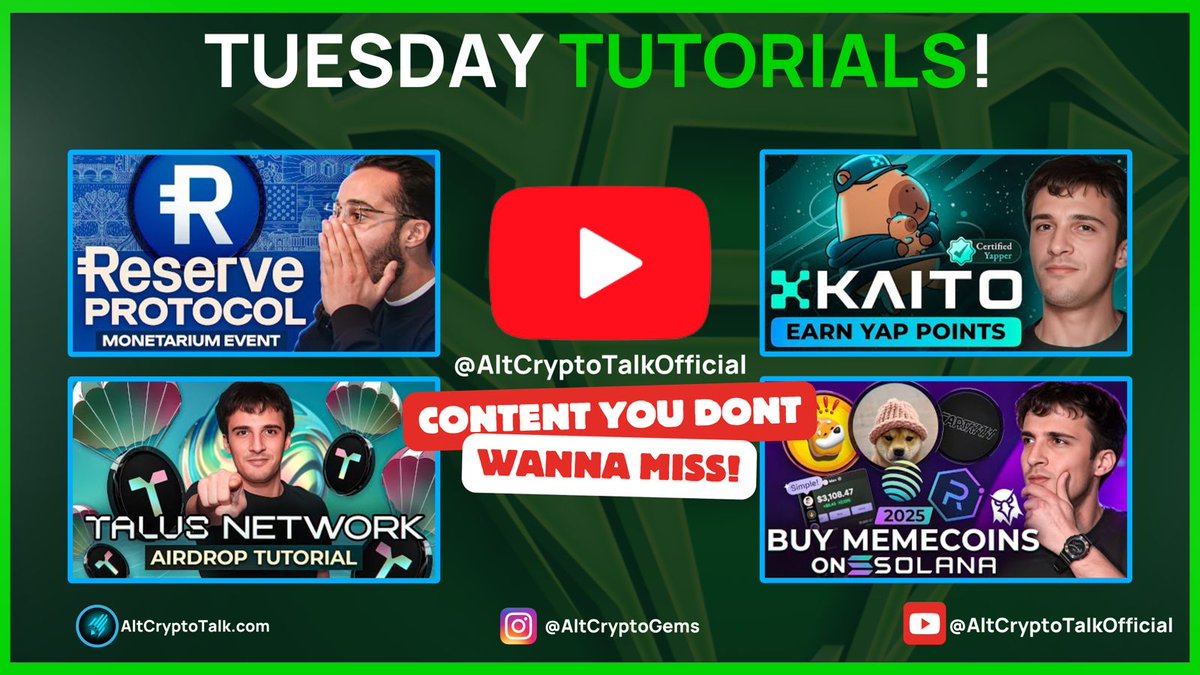 AltCryptoGems's tweet image. TUESDAY TUTORIALS!

Here are 4 tutorials to catch up on for all your #Crypto guides and #tutorials!

Subscribe to youtube.com/@AltCryptoTalk… to never miss out!