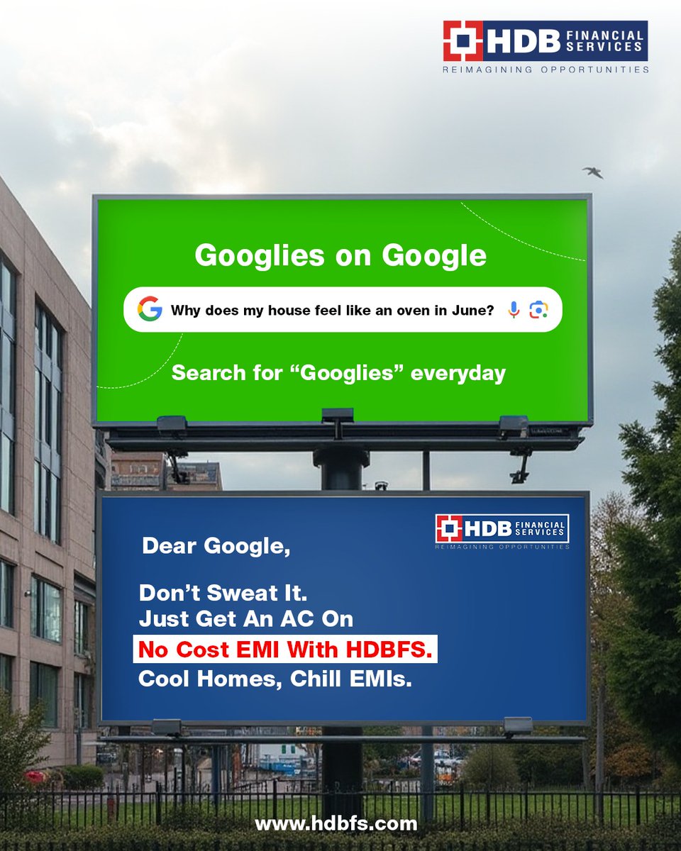 HDBFS (@hdbfsl) on Twitter photo When <a href="/GoogleIndia/">Google India</a> gets the heat, HDBFS brings the cool. ❄️
This June, don’t just search act!
Cool your home, the smart EMI way.
#GoogliesOnGoogle #SmartMoneyMoves #HDBFSHumour #LoanWithEase #CoolEmisOnly When <a href="/GoogleIndia/">Google India</a> gets the heat, HDBFS brings the cool. ❄️
This June, don’t just search act!
Cool your home, the smart EMI way.
#GoogliesOnGoogle #SmartMoneyMoves #HDBFSHumour #LoanWithEase #CoolEmisOnly