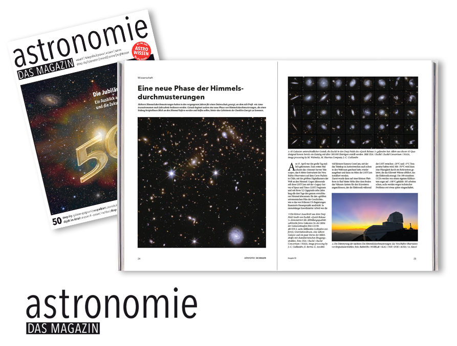 AstronomieMag's tweet photo. Wissenschaft

Eine neue Phase der Himmelsdurchmusterungen

Daniel Fischers ausführlichen Artikel findet ihr in der aktuellen Jubiläumsausgabe 50 von astronomie - DAS MAGAZIN. 🤩

Bestellung Einzelheft https://t.co/rHzq7KTPP7

ABO https://t.co/irv3nnQgE8 https://t.co/G34TA4CA1j