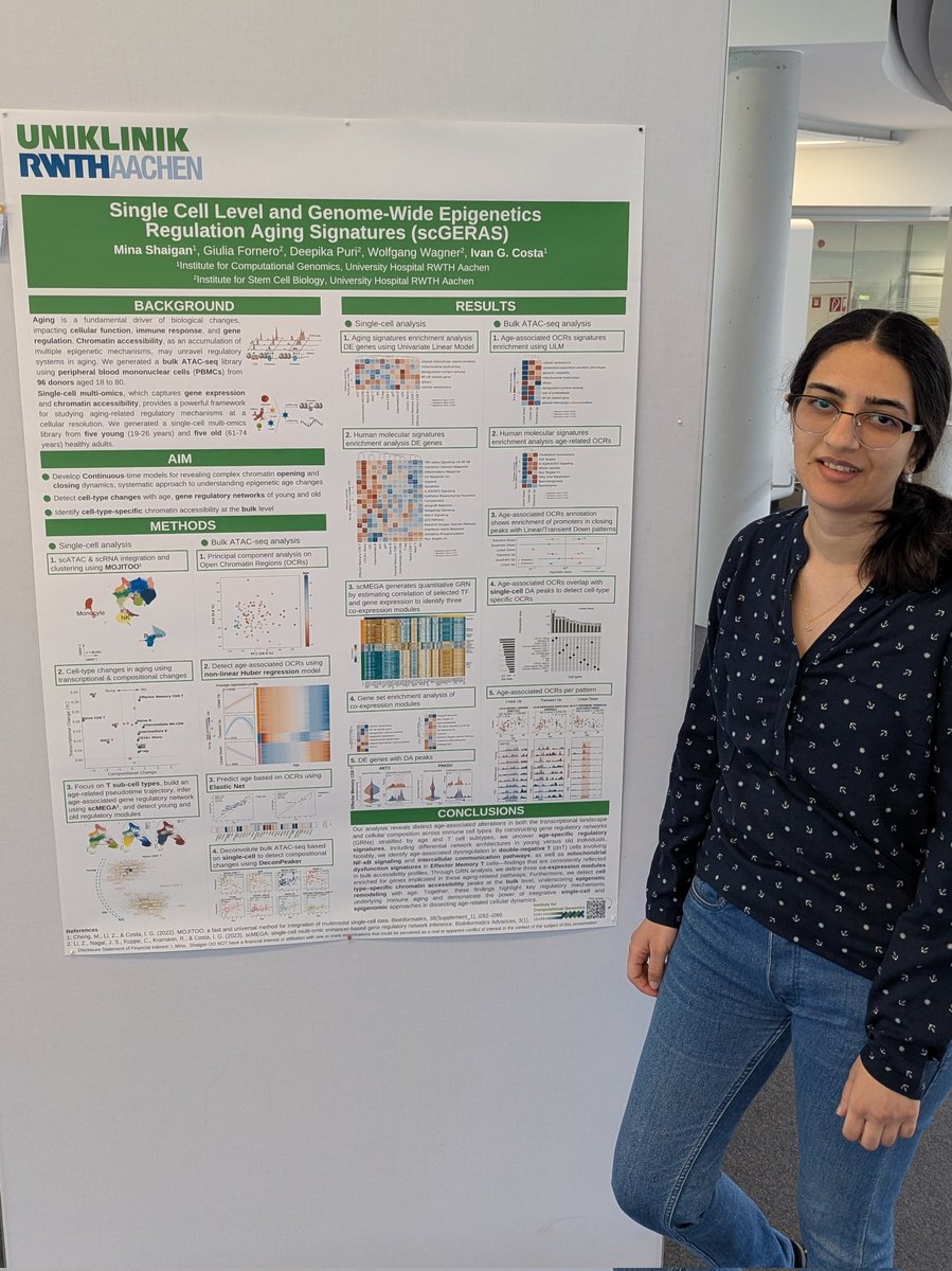 MinaShaigan's tweet photo. 🔬 Your immune system doesn’t just weaken with age—it evolves. We mapped how.
📊 We used single-cell multi-omics (RNA + ATAC) + bulk ATAC on PBMCs to build a cell-by-cell map of aging.
👉 Poster 83, EMBO | EMBL Symposium
#SingleCell #Aging #EMBL #Multiomics #scRNAseq #scATACseq https://t.co/aPHLgIzMTO