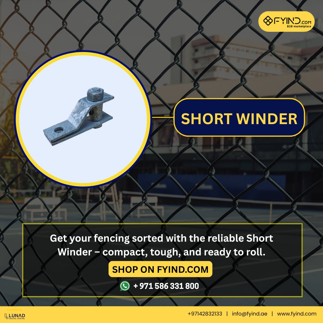 FYIND_COM's tweet image. Tired of fencing fuss? Wind it right with a Short Winder – only from FYIND.

👉 Shop here from verified suppliers here - fyind.com/uae/en/buildin…

.

#FencingTools #Fencing #Gates #Interiors #Fyind #ShortWinder #IndustrialSupplies #B2BMarektplace #UAE #Dubai #KSA #OnlineMarketing