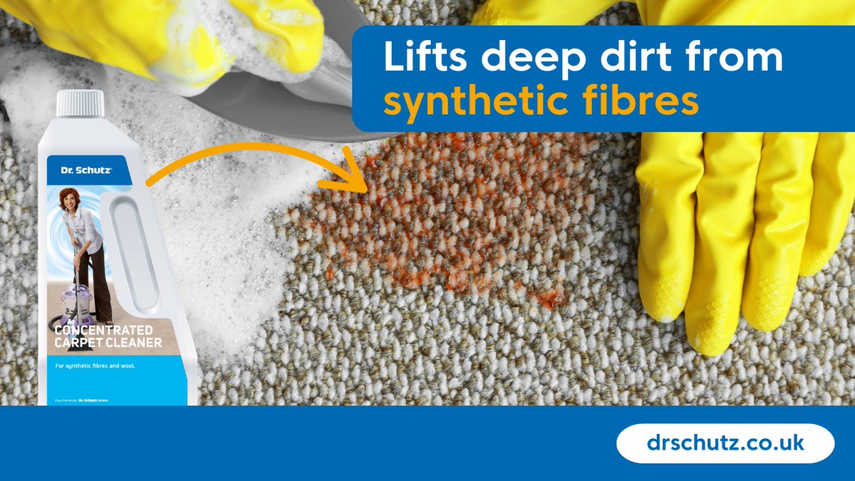 Concentrated Carpet Cleaner, the undercover hero your carpet’s been dreaming of.

What it does:

🛋️ Lifts deep-down dirt from synthetic fibres
👃 Banishes odours
🪑 Helps stop furniture from leaving annoying weight marks

drschutz.co.uk/retail/concent… 

#DrSchutzUK