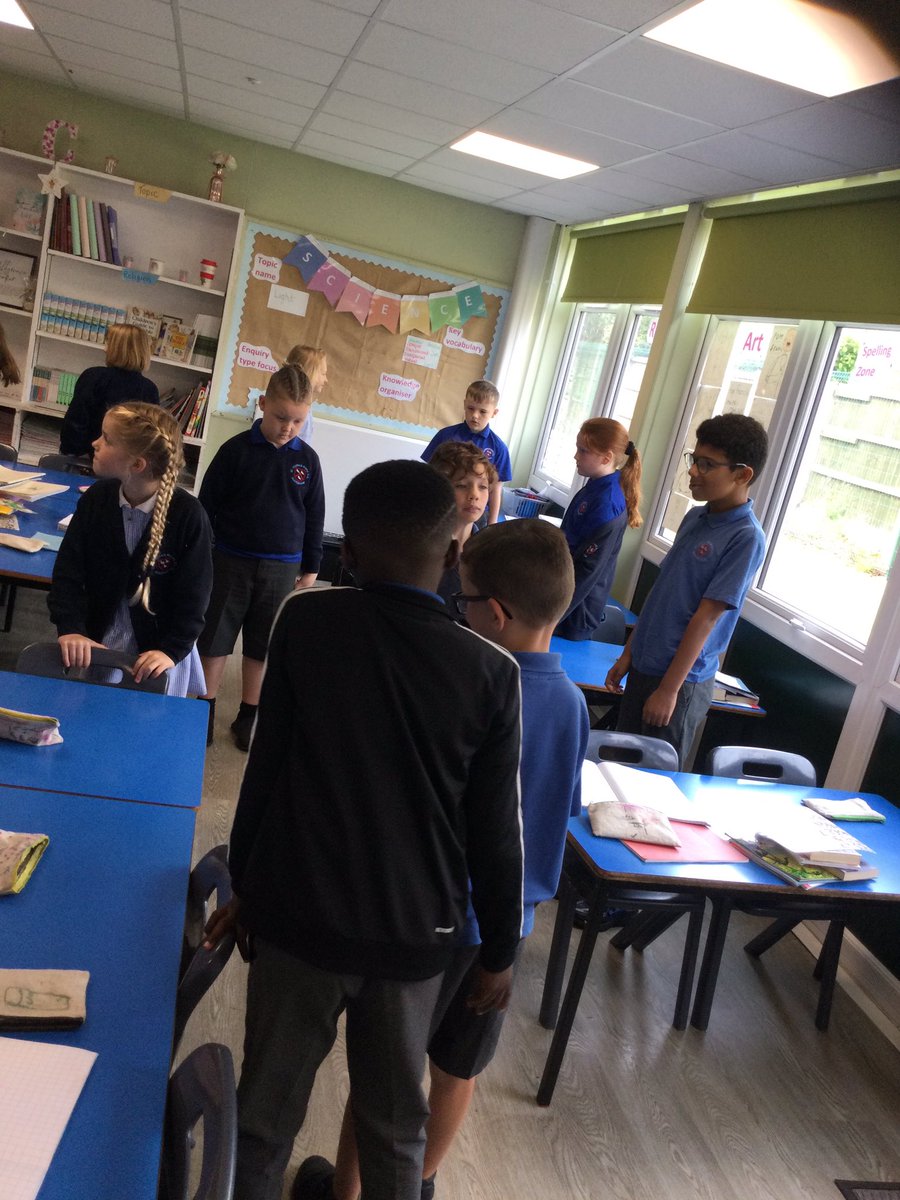 The children are learning about angles. Clockwise and anti-clockwise turns. Also what is a quarter, half and three quarter turn? They loved partner work and instructing each other which way and how far to turn 😊 #STMMaths