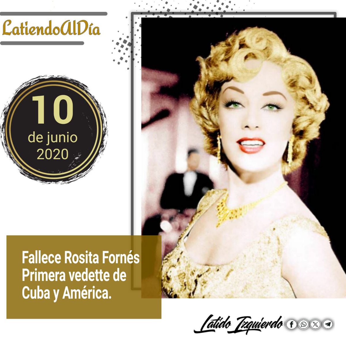 Recordamos a la gran Vedette de #Cuba Rosita Fornés.
#CubaEsCultura
