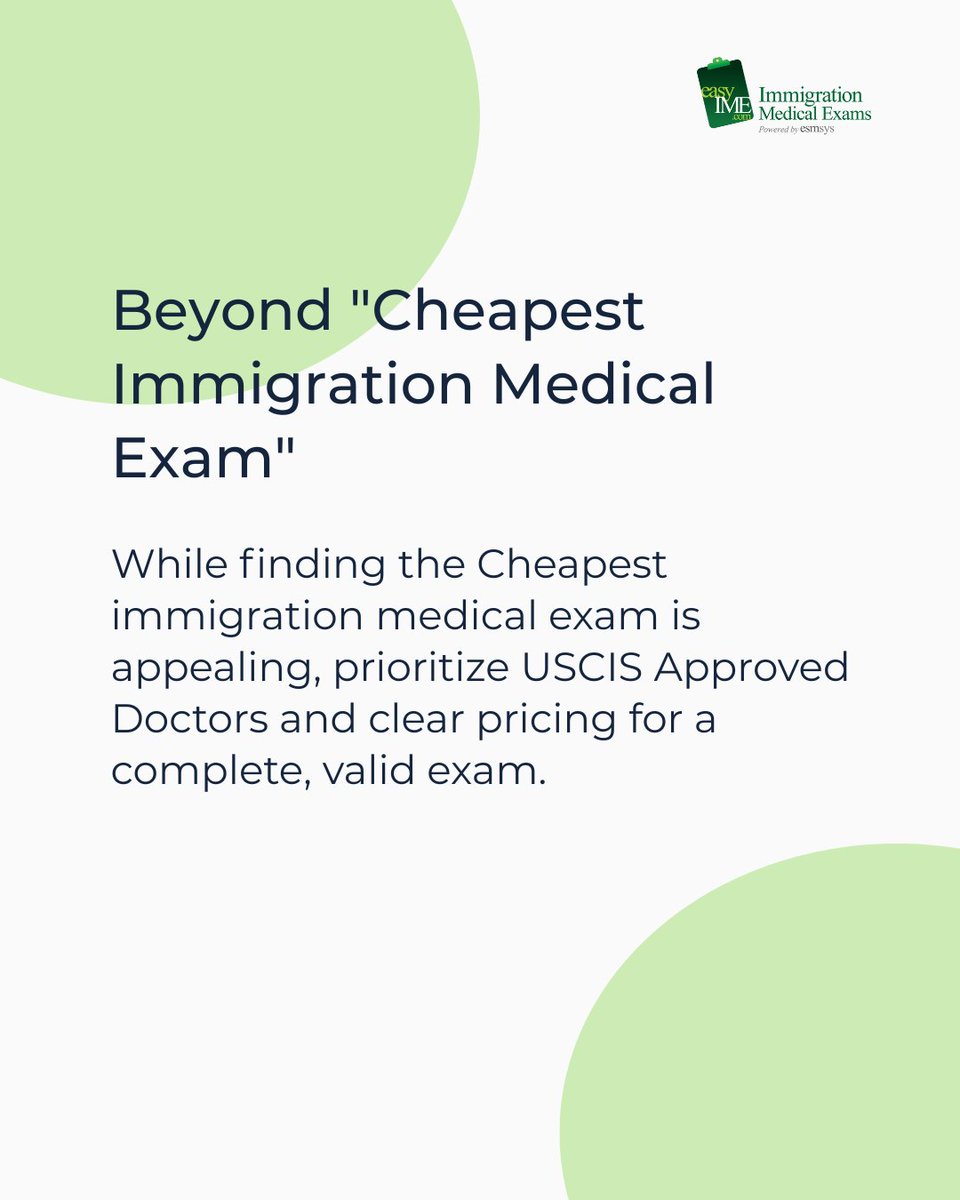 easyIME's tweet image. easyIME helps you compare transparent fees from various Immigration Physical Exam Clinics to make an informed choice.
#USCISMedicalExamCost #ImmigrationCost #GreenCardMedical #BudgetingTips #easyIME #ImmigrationExam #TransparentPricing