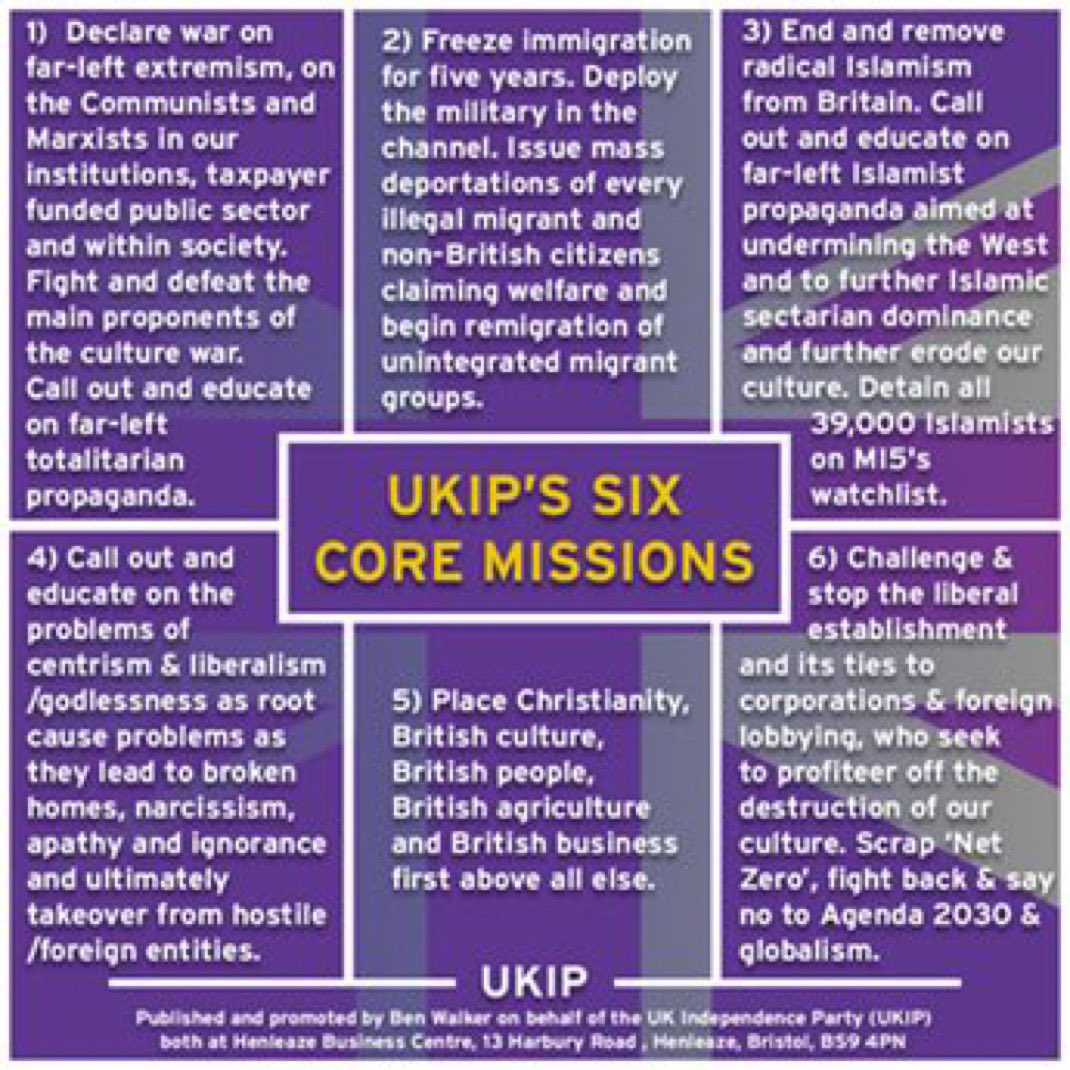 🚨 3 minute read🚨

💥 The truth about Islam
💥 The perils of open borders
💥 The case for mass deportations 
💥 Will your party do this?
💥 The case for UKIP

I’ll start with an incontrovertible fact:

Islam is incompatible with the United Kingdom.

If you believe in free