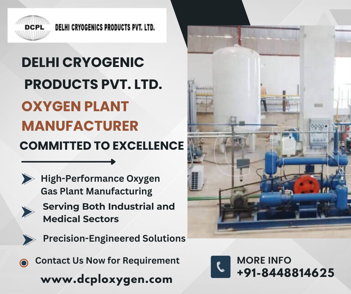 DCPL Oxygen Plants (@dcploxygenplant) on Twitter photo πΉ Oxygen Plant Manufacturer | Committed to Excellence
π Contact Us Today!
π Website: dcploxygen.com
π§ Email: info@dcploxygen.com
π± Call: +91-8448814625
#DCPL #OxygenPlantManufacturer #IndustrialSolutions #MakeInIndia #EngineeringExcellence #OxygenGadPlants πΉ Oxygen Plant Manufacturer | Committed to Excellence
π Contact Us Today!
π Website: dcploxygen.com
π§ Email: info@dcploxygen.com
π± Call: +91-8448814625
#DCPL #OxygenPlantManufacturer #IndustrialSolutions #MakeInIndia #EngineeringExcellence #OxygenGadPlants