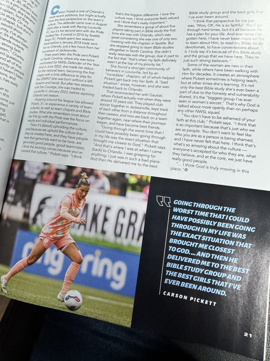 David Tarkington (@davidtark) on Twitter photo So good to see how God is impacting these ladies of professional soccer. Highlighting Clay County’s own Carson Pickett in the latest issue of <a href="/Sports_Spectrum/">Sports Spectrum</a> #Orlando #NWSL So good to see how God is impacting these ladies of professional soccer. Highlighting Clay County’s own Carson Pickett in the latest issue of <a href="/Sports_Spectrum/">Sports Spectrum</a> #Orlando #NWSL