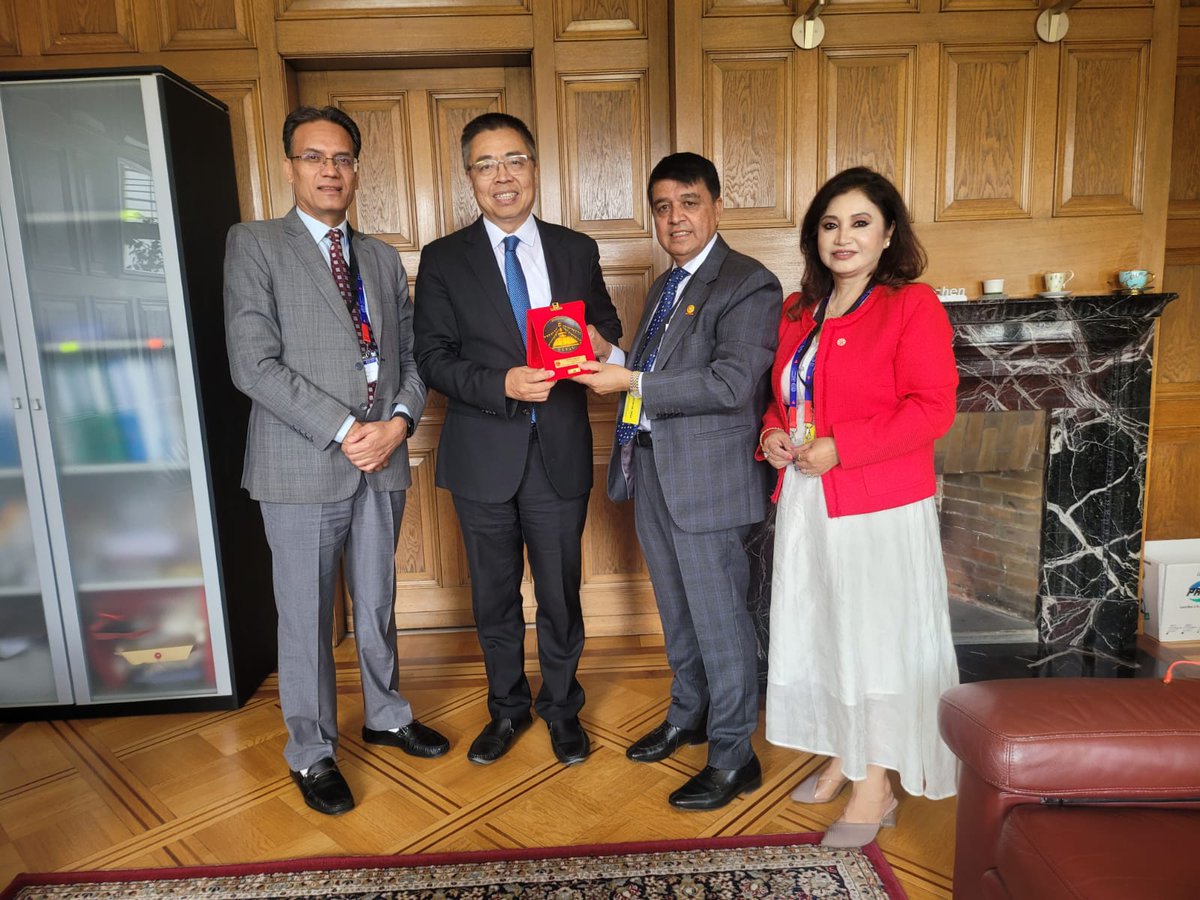 Productive discussion with WTO DDG Mr. Zhang Xiangchen today in Geneva during the 113th ILC.
We talked about Nepal’s trade challenges &amp; opportunities, LDC graduation, TRIPS concerns, and the importance of sustained WTO support.
#FNCCI #WTO #Nepal