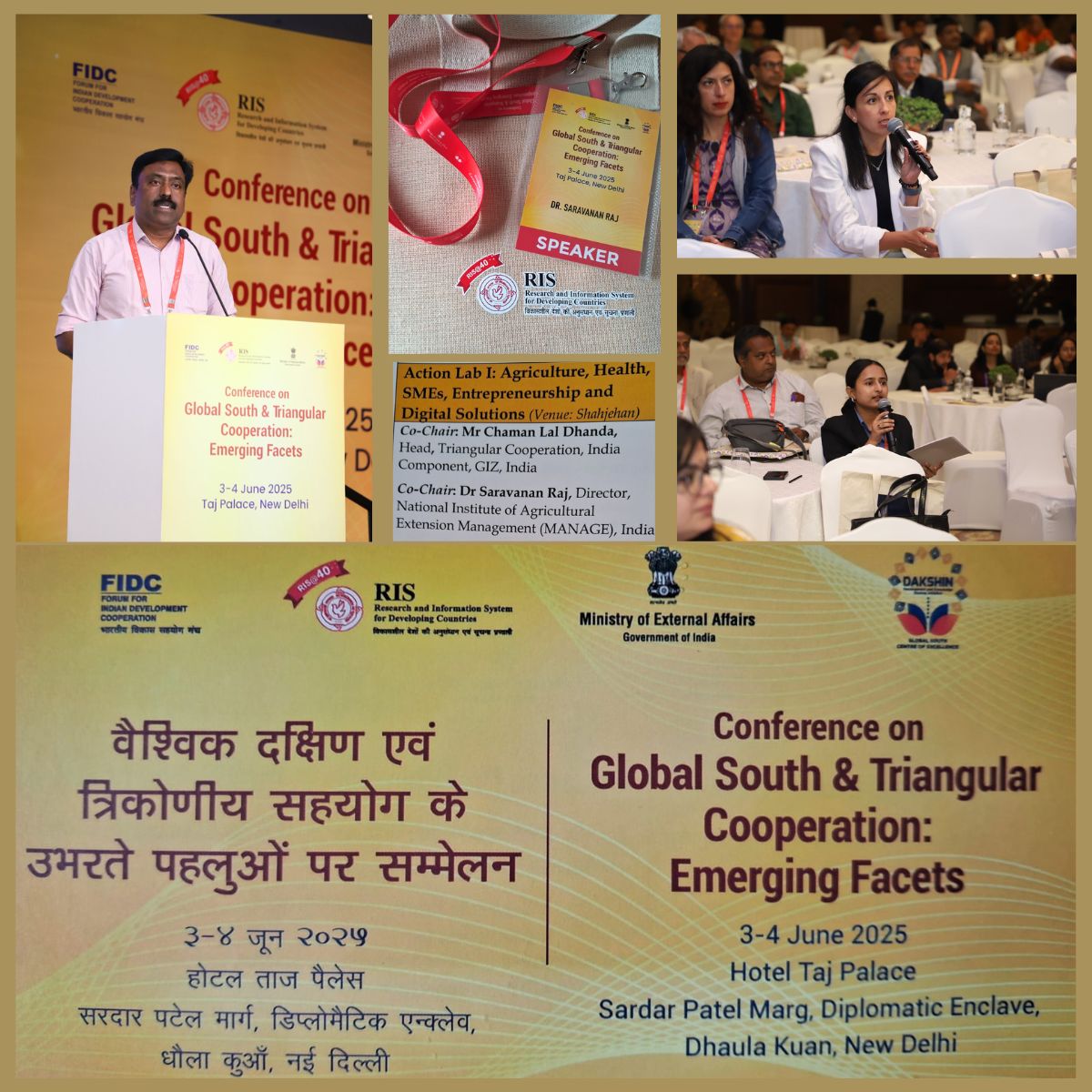 Dr. Saravanan Raj, Director (Agricultural Extension) had co-chaired a panel discussion on Agriculture, Health, SMEs, Entrepreneurship &amp; Digital Solutions at international conference hosted by RIS under the Ministry of External Affairs, Govt. of India during June 3-4, 2025.