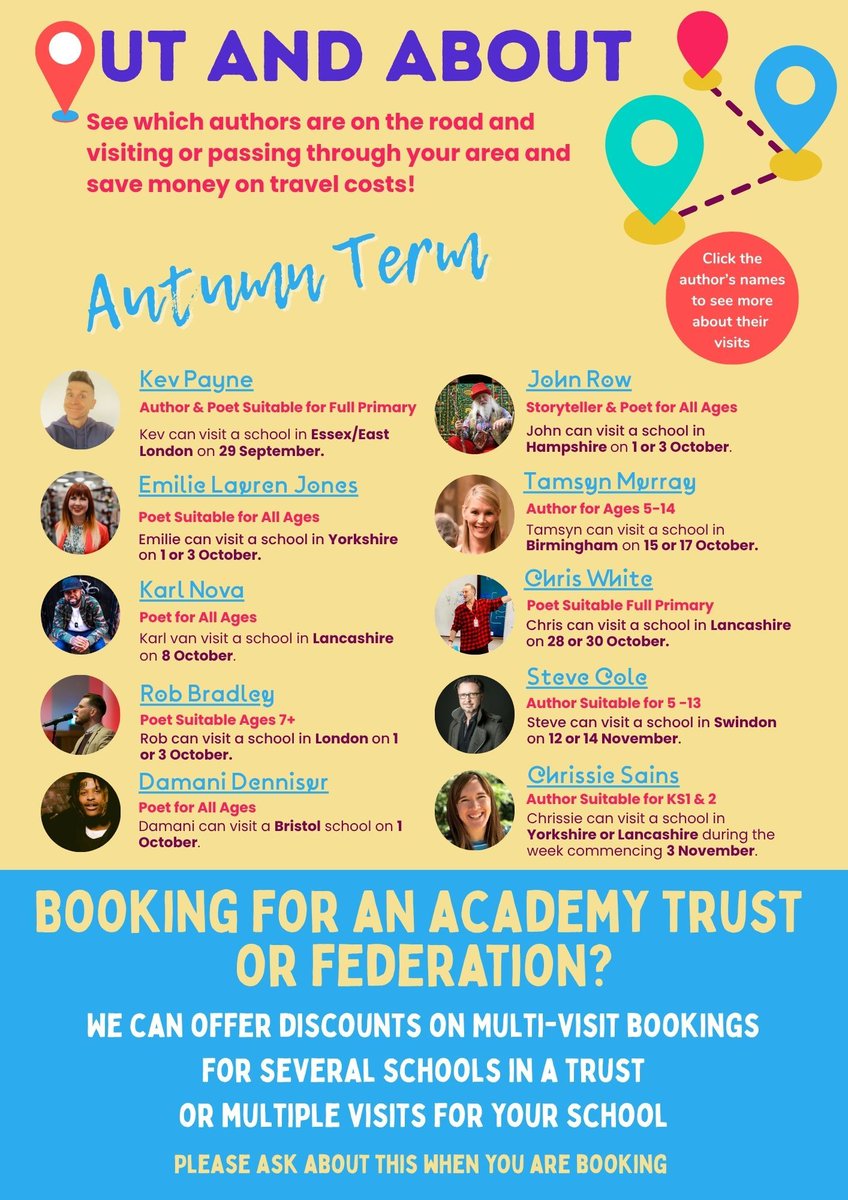 AuthorsAbroad_'s tweet image. Our newsletter features a handy Out and About section, so you can see who is visiting your area and save on travel costs compared to a standard author visit!
More info on author visits - authorsabroad.com
Sign up for our newsletter - bit.ly/AANews
#Edutwitter