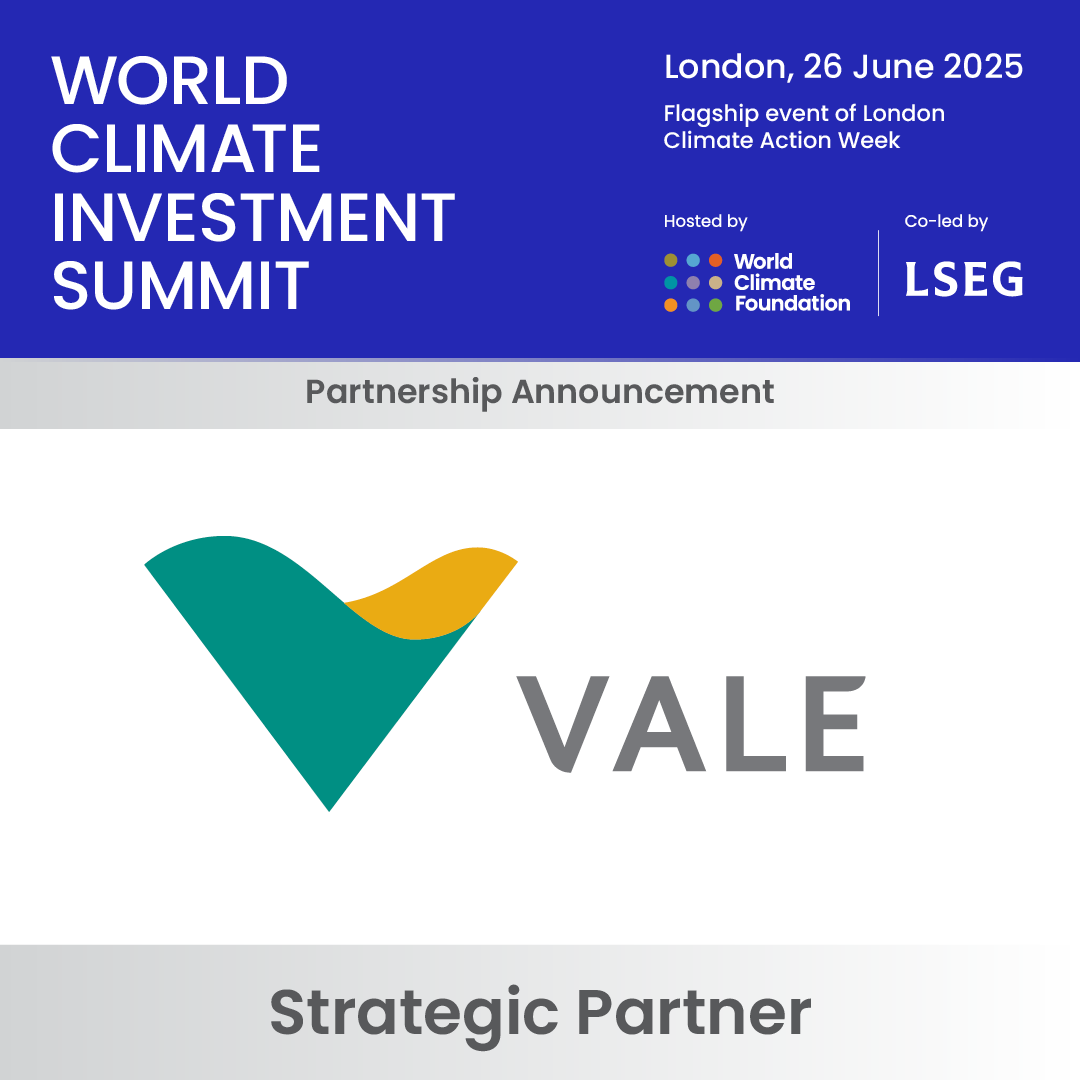 wclimate's tweet image. 🌍 We’re pleased to welcome Vale as a partner of the World Climate Investment Summit 2025. 🤝
As one of the world’s leading mining companies, Vale is working to address the climate and environmental challenges facing the extractives sector. Through efforts to reduce emissions,…