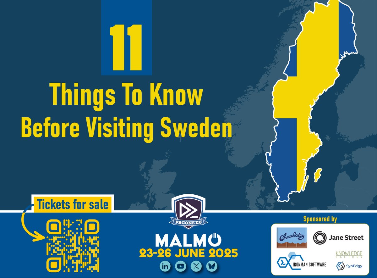 💡 Heading to #Sweden for #PSConfEU 2025? Thanks to Björn Sundling for insights in our latest guide: '11 Things to Know Before Visiting Sweden'

🧳 Get the best travel tips to enjoy your stay! Read more 👉 psconf.eu/11-things-to-k…
#PowerShell #Malmö #Svenska #IT #automation