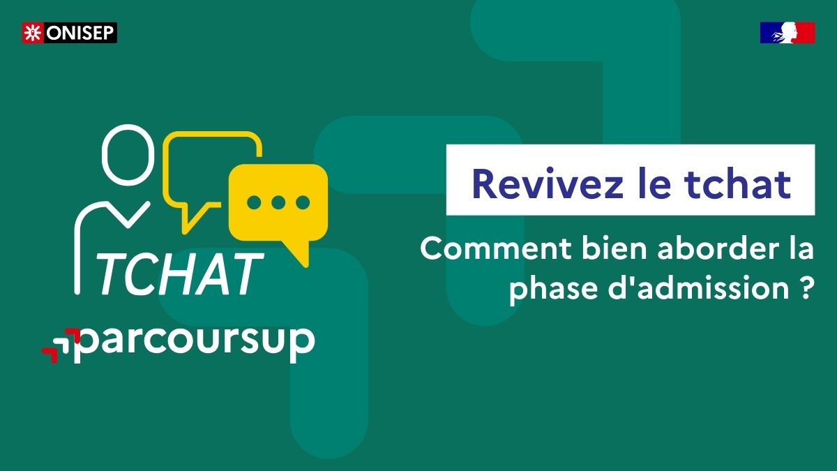#TchatOnisep spécial "phase d'admission sur #Parcoursup "
Les conseillers @Parcoursup_info et #Onisep ont répondu aux questions des candidats
💬 Accédez à l'intégralité du tchat sur onisep.fr 👉fcld.ly/s6wl6p3 
#orientation #bac2025  #Parcoursup2025