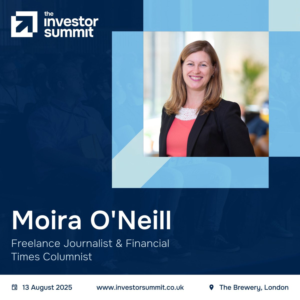 Award winning investment journalist Moira O'Neill joins The Investor Summit! 

🏆 <a href="/Headlinemoney_/">Headlinemoney</a> Journalist of the Year 2024

🏆 <a href="/WTWcorporate/">WTW</a> Wealth Investment Journalist of the Year 2024

Moira is a regular columnist for the Financial Times and author of two personal finance