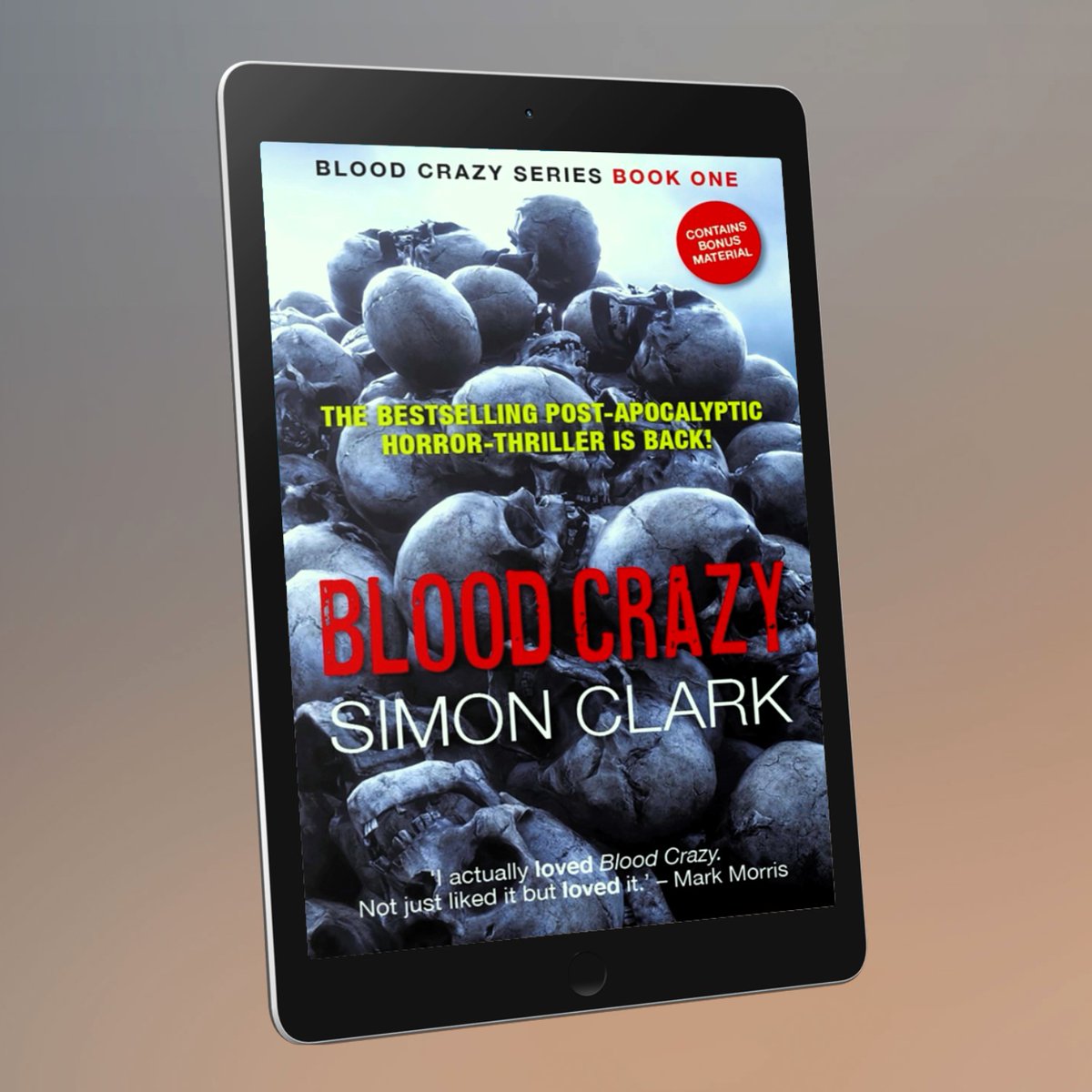 Still time to pick up a discounted Kindle of #BloodCrazy by #SimonClark <a href="/hotelmidnight/">Simon Clark</a>, currently $1.34 / £0.99. More info &amp; links: dv-publishing.com/blood-crazy.php
#horrorfiction #darkfiction #endoftheworld #postapocalyptic #dystopian