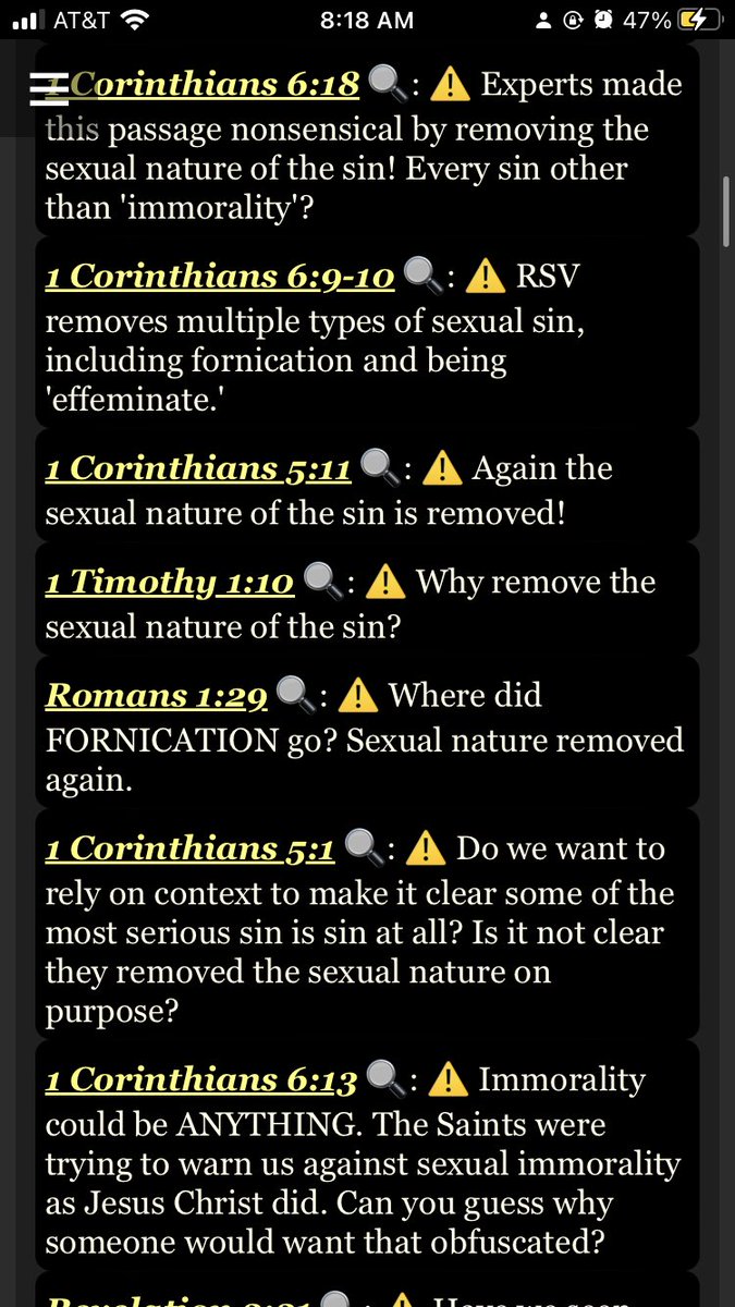 Octavitone's tweet image. They have removed many verses but also corrupted far more. Please see whatbible.com and suggest more corruptions if you know of them.