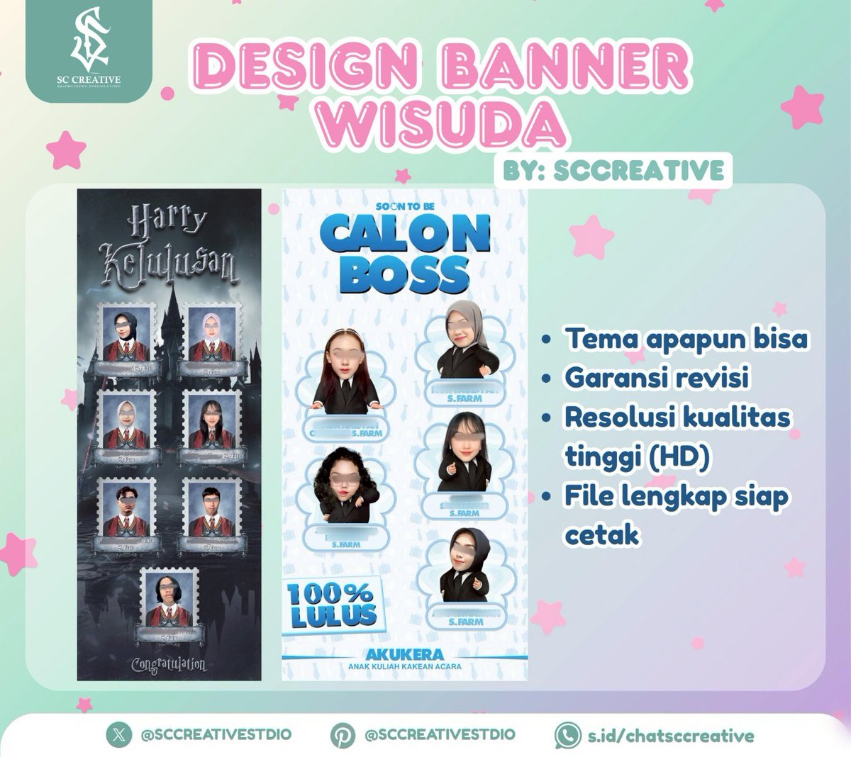 survibve's tweet photo. @sunbunnyy sini kak bisa sesuai tema yang kamu mau. ini udah pernah design versi boss &amp; harpot. kalau mau cek result di https://t.co/QrGKFuUOgX order ke whatsapp di bio ya. https://t.co/2m4ZVVFKPg