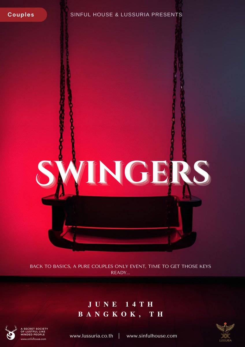 ปาร์ตี้ Swingers Back to Basics By Sinful House มีทั้งคู่ฝรั่งและคู่คนไทย 
- วันเสาร์ที่ 14 มิถุนายน 2568
- เวลา 21.00น. ถึง 02.00น.(ตี 2) ครับ
- กรุงเทพ 
- งานนี้รับเฉพาะคู่เท่านั้นนะครับ คู่สนใจมางานแอดไอดีไลน์มาสอบถามผมได้ครับ
Line ID : Sinfulhouse.th
#Sinfulhouse