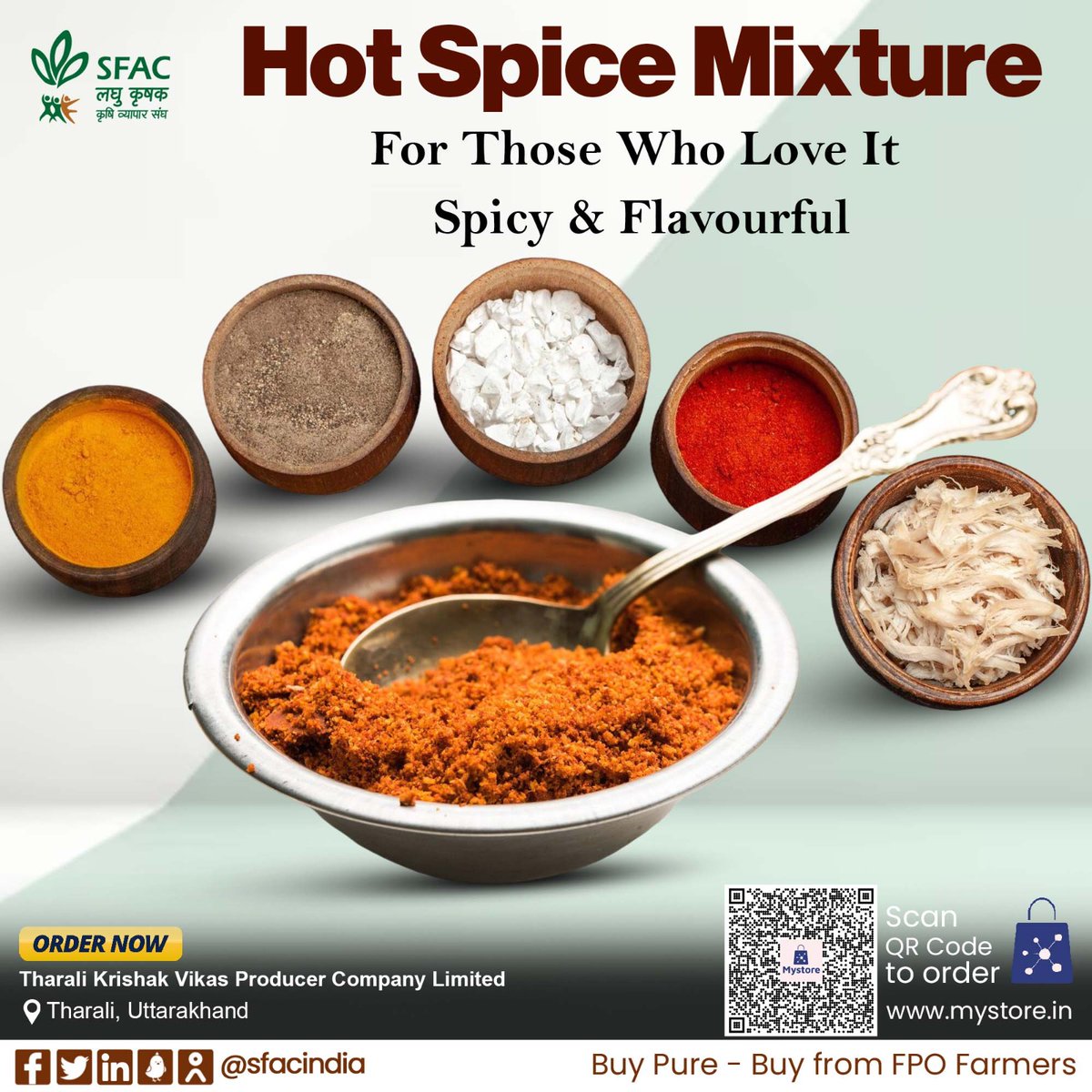 sfacindia's tweet image. Bold, fiery &amp;amp; full of flavour–this hot spice mixture is a handcrafted blend of premium spices that brings the perfect taste to your favourite dishes.
Buy from FPO farmers👇
mystore.in/en/product/hot…
🌶️
@AgriGoI @ChouhanShivraj @mpbhagirathbjp @RNK_Thakur @ONDC_Official #Spice #mix
