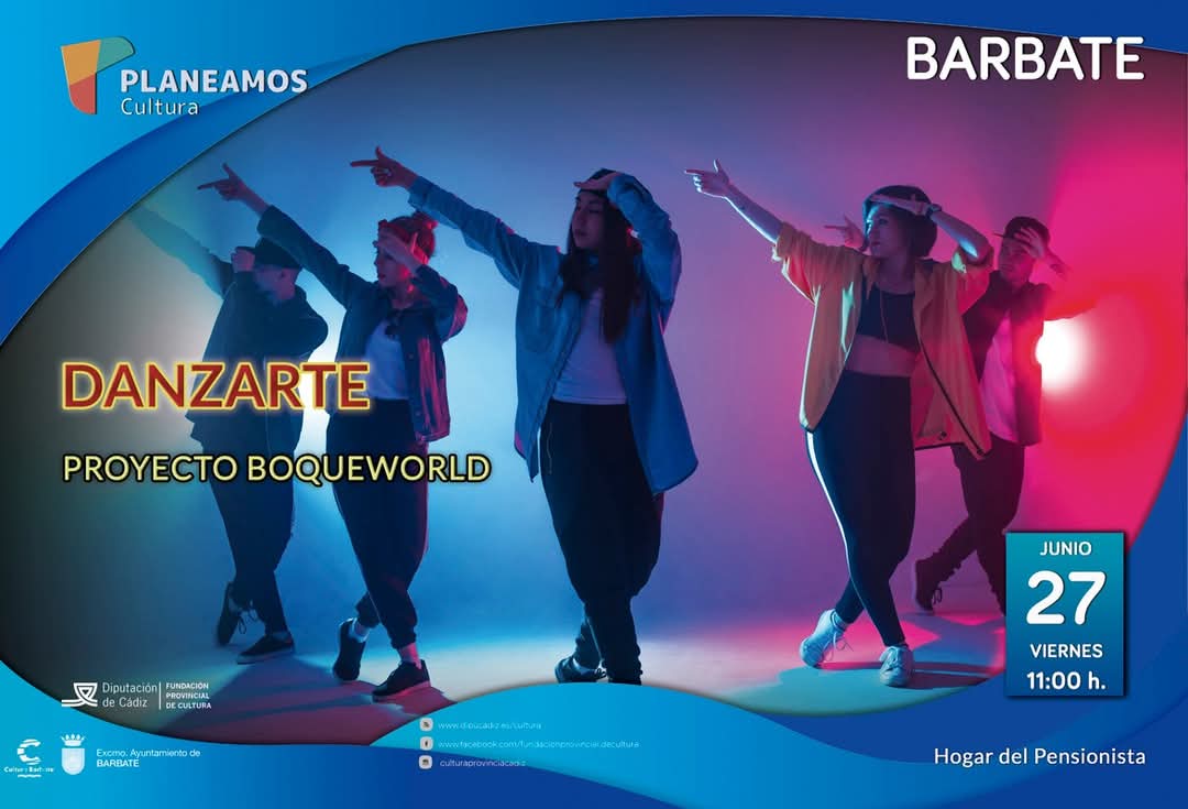 Llega a Barbate Danzarte, proyecto Boqueworld, el próximo 27 de junio a las 11:00h en el Hogar del Pensionista.