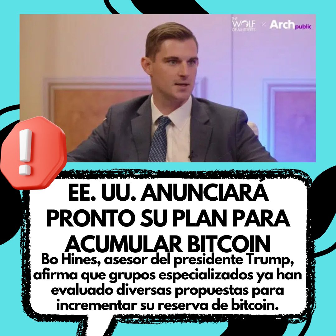 savannanews10's tweet photo. 🚨 EE.UU. se prepara para acumular bitcoin como reserva estratégica. Bo Hines, asesor de Trump, confirma que ya hay propuestas sobre la mesa.
¿Comienza la era del bitcoin estatal?
#Bitcoin #EEUU #BoHines #Trump #ReservaBitcoin https://t.co/TT9NSHHcCm