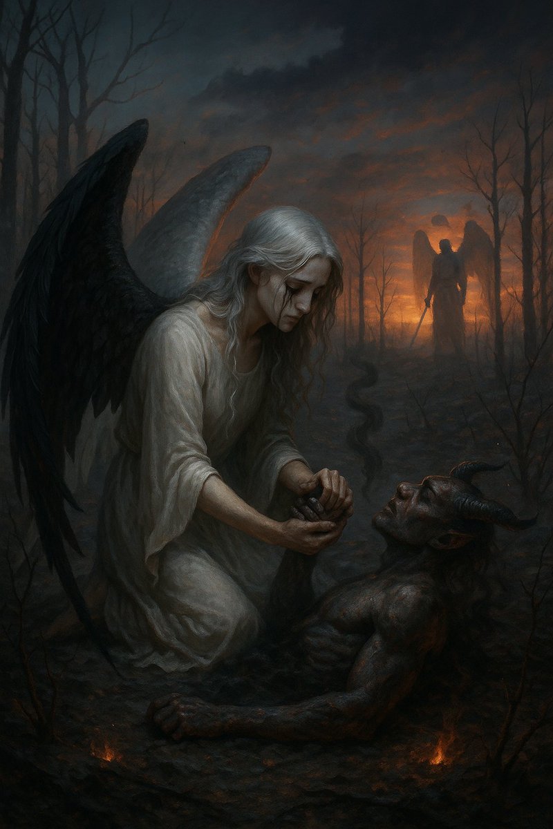 raidx1996's tweet image. She touched what heaven told her to destroy.
She loved what hell tried to forget.
And now… she’s becoming both.

#angelofmercy #forbiddenlove #heavenvshell #darkbeauty #aiart #epicfantasy #spiritualstory #angelanddemon #tiktokart #grayarea