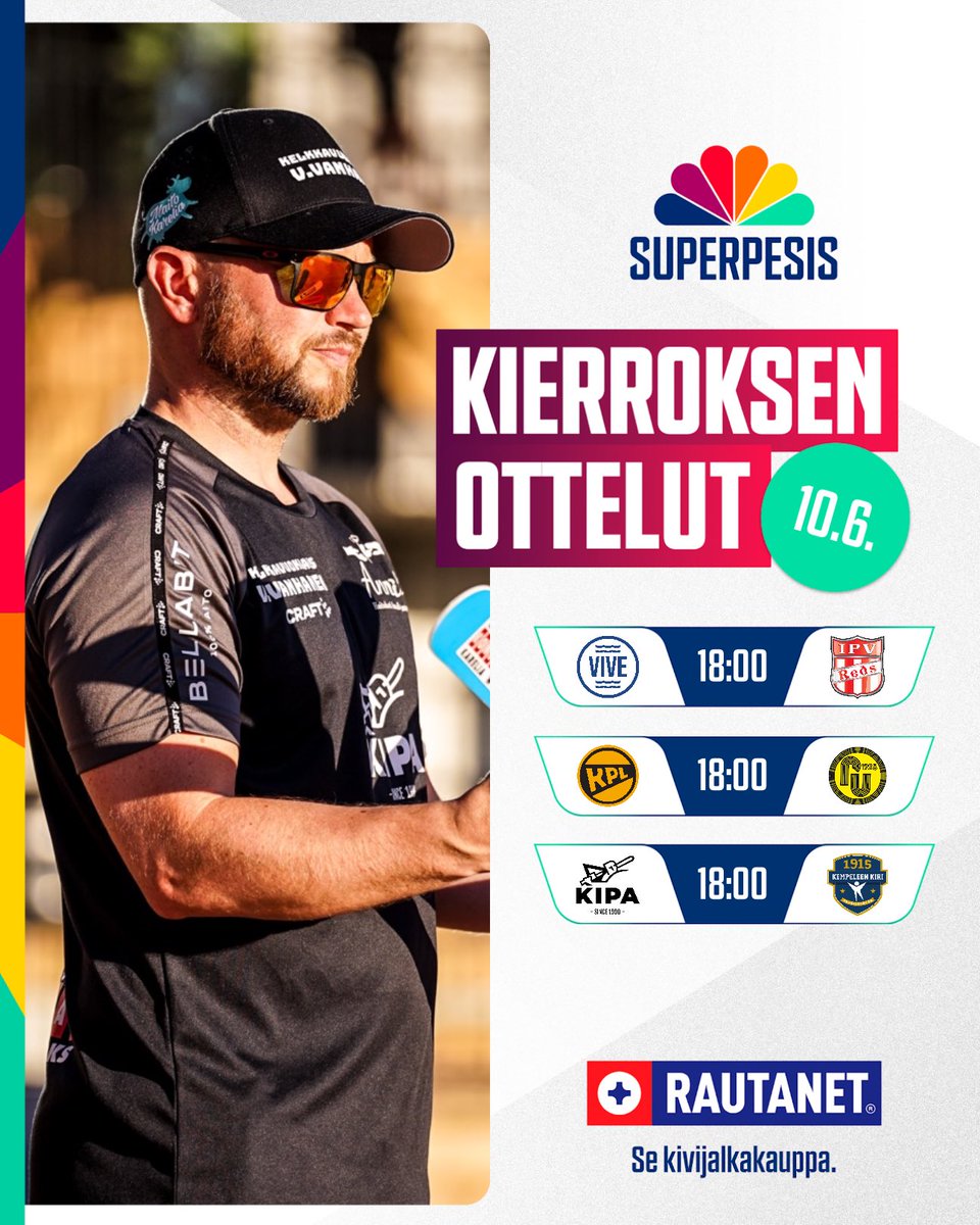 Superpesis (@superpesis) on Twitter photo Tiistain ottelut Superpesiksessä! Kierroksen ottelut tarjoaa Rautanet.
#pesis #superpesis #ruutu <a href="/RuutuUrheilu/">Ruutu Urheilu</a> Tiistain ottelut Superpesiksessä! Kierroksen ottelut tarjoaa Rautanet.
#pesis #superpesis #ruutu <a href="/RuutuUrheilu/">Ruutu Urheilu</a>