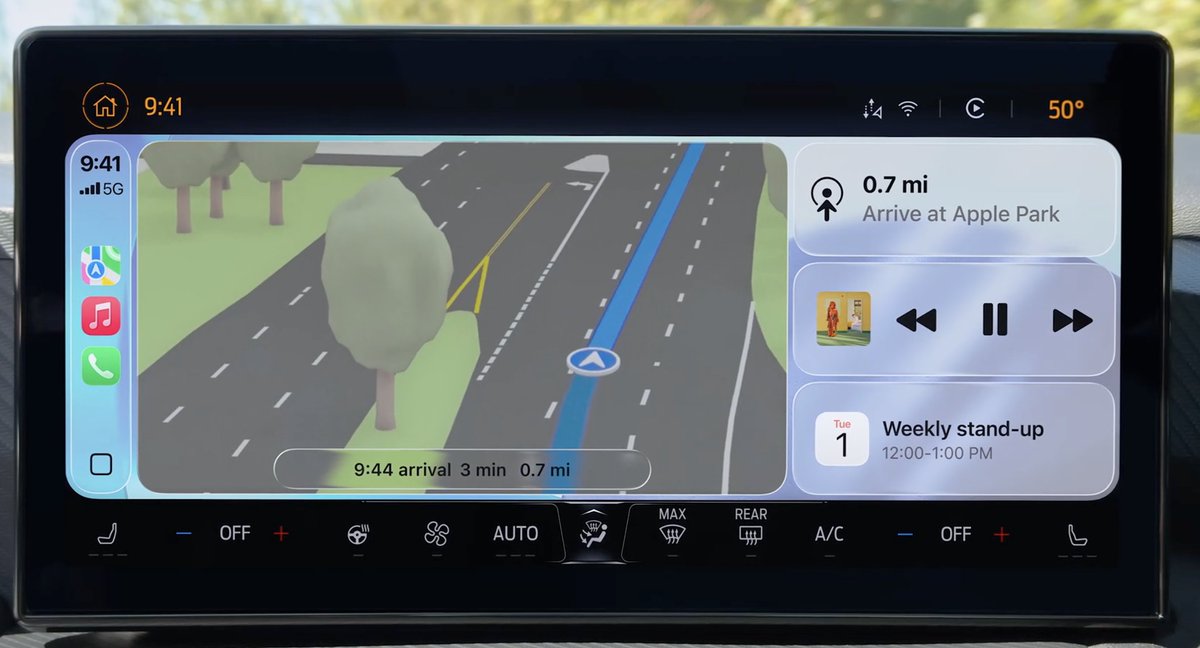 Nice, <a href="/Apple/">Apple</a> is now aligning with the shitty User Interface Design of all the auto makers so that the auto makers ones aren't looking that bad. #WWDC25
