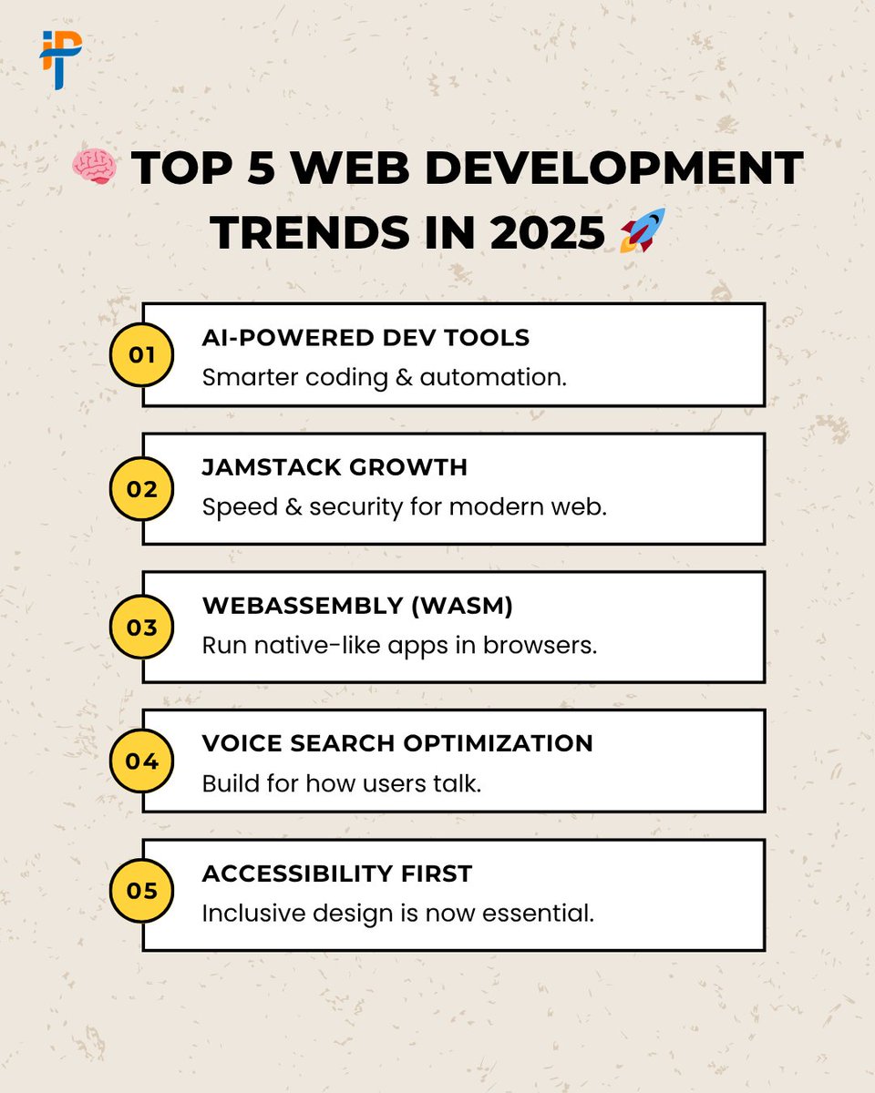 iphtechnologies's tweet image. 👉 Stay ahead of the curve. Build future-ready apps with us.
📩 DM to start your project!
#webdev2025 #techtrends #softwaredevelopment #aiintech #jamstack #wasm #voicesearch #accessibilitymatters