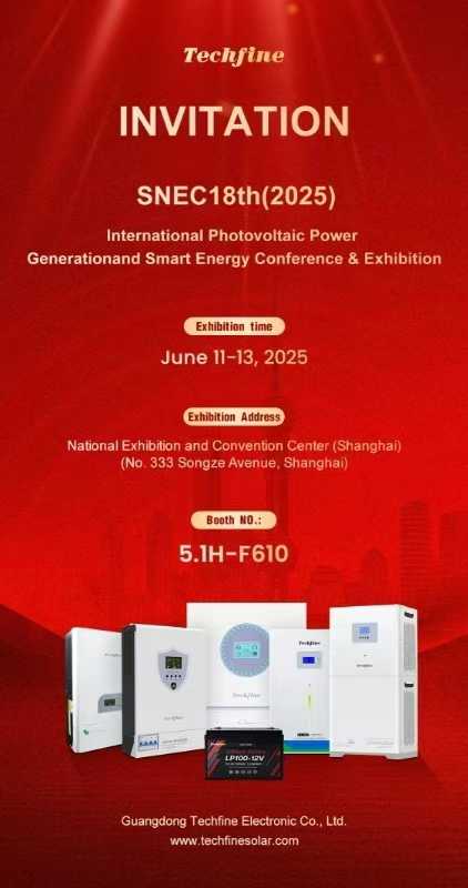 techfinepv's tweet image. 🚀 Techfine is coming to #SNEC2025!
🗓️ June 11–13, 2025
📍 NECC (Shanghai), Booth 5.1H-F610
Discover our cutting-edge solar inverters and energy storage systems.
🔗 techfinepv.com
#SolarEnergy #TechExpo #Techfine