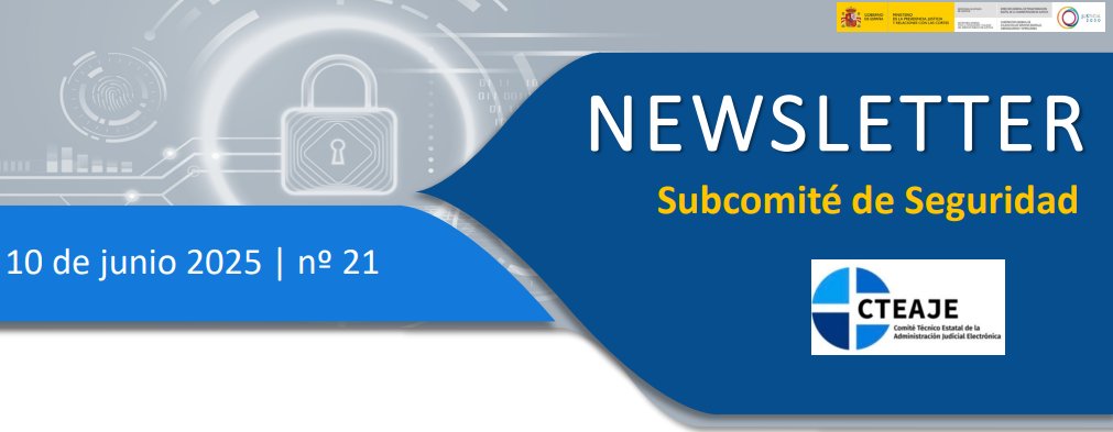 Ya está disponible el Nº21 de la newsletter del Subcomité de Seguridad del <a href="/CTEAJE/">CTEAJE</a> con temas tan interesantes como los mecanismos para identificar la autoría de filtraciones de información procesal.
¡No te la pierdas!  👇 
mjusticia.gob.es/es/servicio-ju…