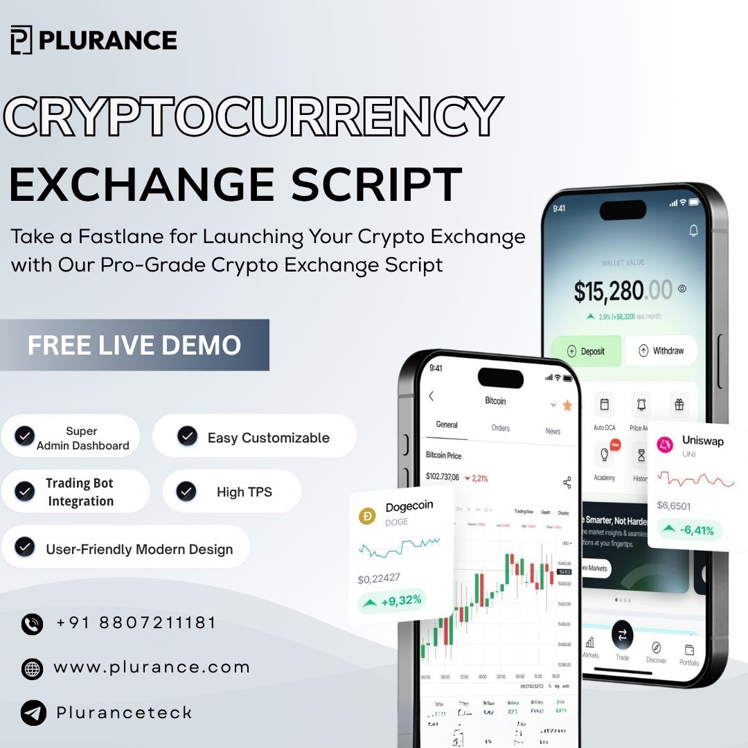 plurancetech's tweet image. Ready to lead the crypto market?
#Plurance’s Pro-Grade #cryptocurrencyexchangescript empowers you to launch your Crypto trading platform @ lightning speed combined with affordable cost.
Built for rapid deployment and long-term scalability.
Visit - plurance.com/cryptocurrency…
#USA
