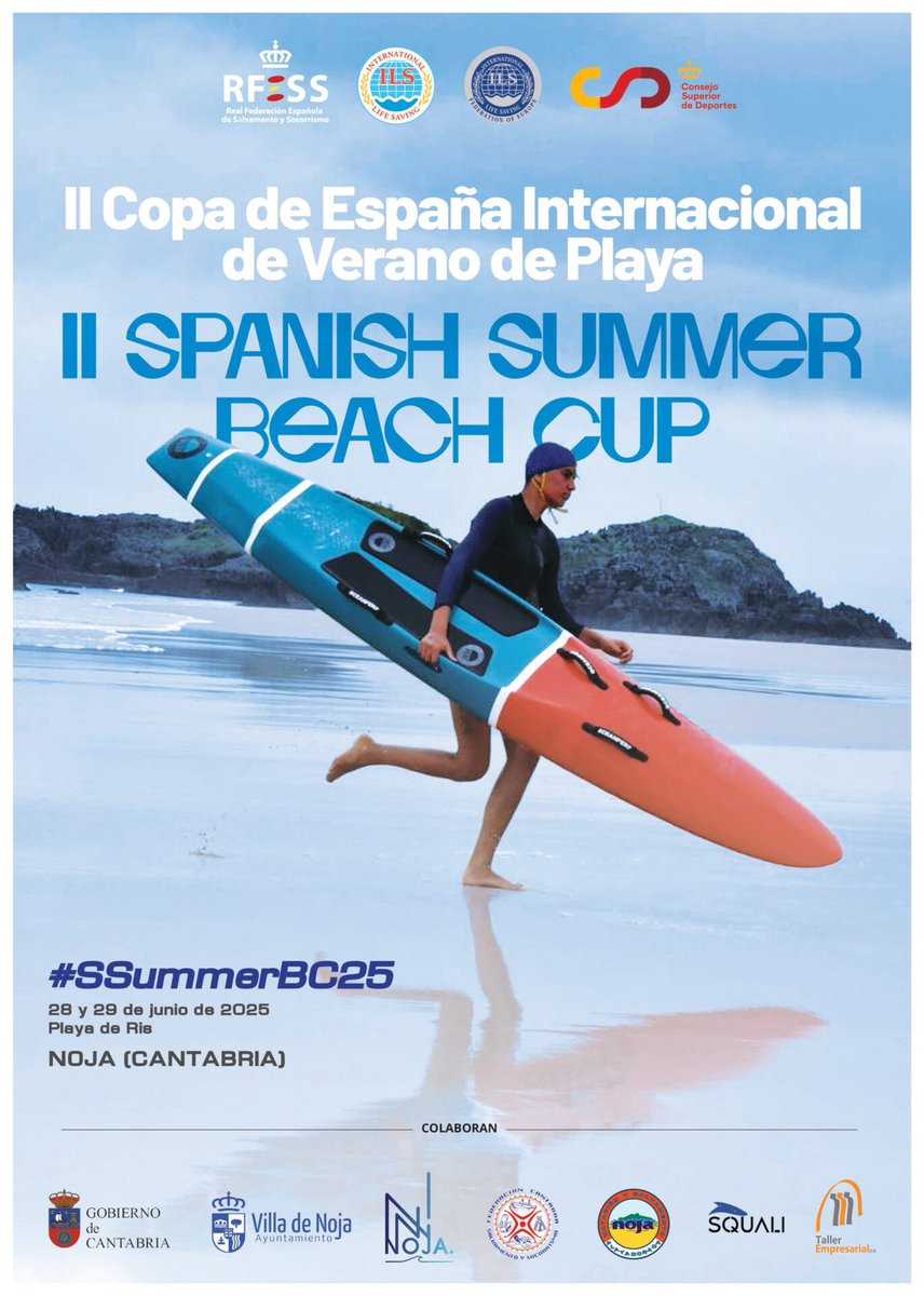🔵 #SSummerBC25 🔵

II Spanish Summer Beach Cup 🌊 
🏆 II Copa de España Internacional de Verano de Playa 🇪🇸 

🗓️ 28 y 29 de junio
📍 #Noja (#Cantabria)

🔗 rfess.es/2025/06/ii-spa…

#salvamentoysocorrismo #lifesaving