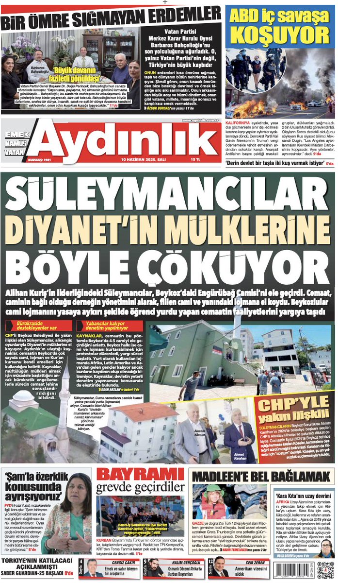 Süleymancılar Diyanet’in mülklerine böyle çöküyor

Alihan Kuriş’in liderliğindeki Süleymancılar cemaati, bir yandan Diyanet İşleri Başkanlığına düşmanca tavır alırken diğer yandan da Diyanet’in mülklerine çöküyor.

Cemaat yöneticileri, Kuriş’in talimatıyla, Diyanet’i camilerde ve