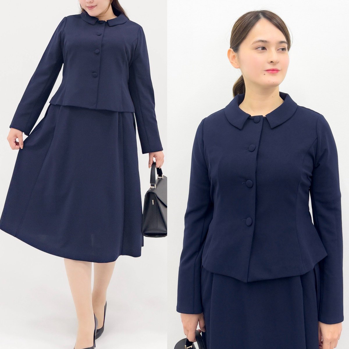 洗えて伸びる！デカポケットお受験ワンピとジャケットのセットアップが