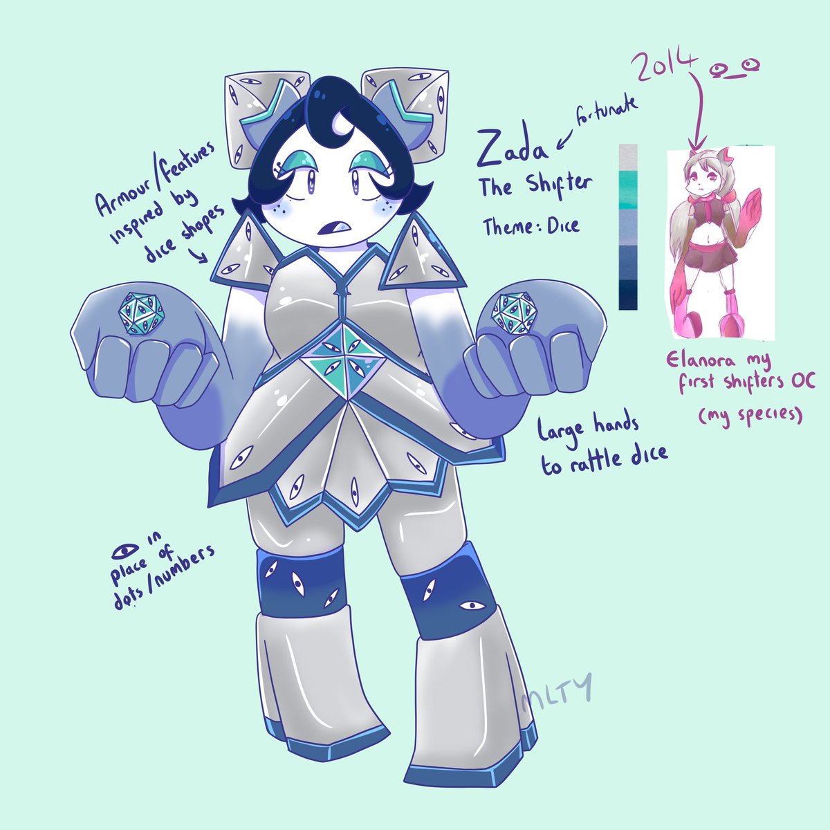 On my discord we run themed art challenge events! Here’s two from the OC design events, with the themes of Dreamland and Dice and the colour palettes I got 🩷

Really enjoyed making these and can’t wait for the next one 🥹

#originalcharacter #characterdesign #ocartist