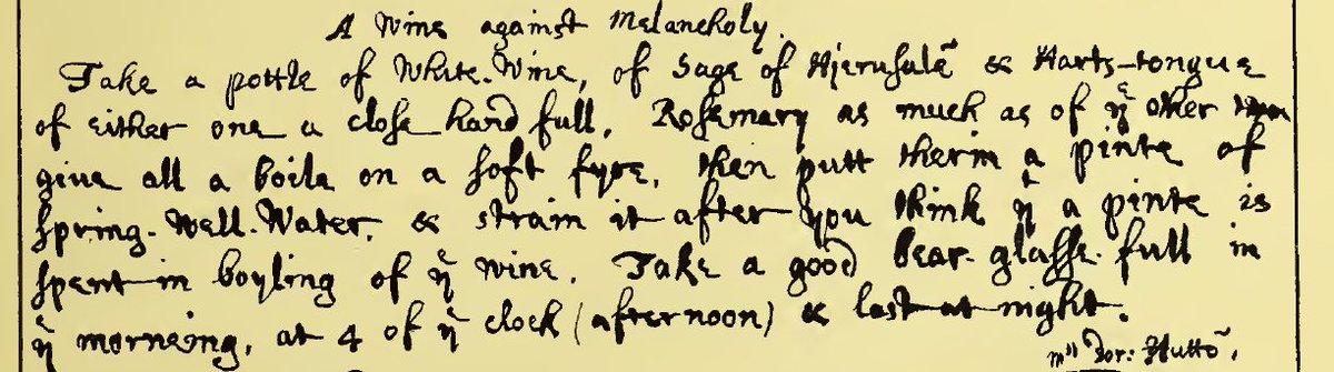 On the doctor's orders - wine as a cure for melancholy, at breakfast, lunch and dinner.
 
Find out more about the history of addictive medicines in our exhibition ‘Hooked’ rcpe.ac.uk/heritage/hooke…