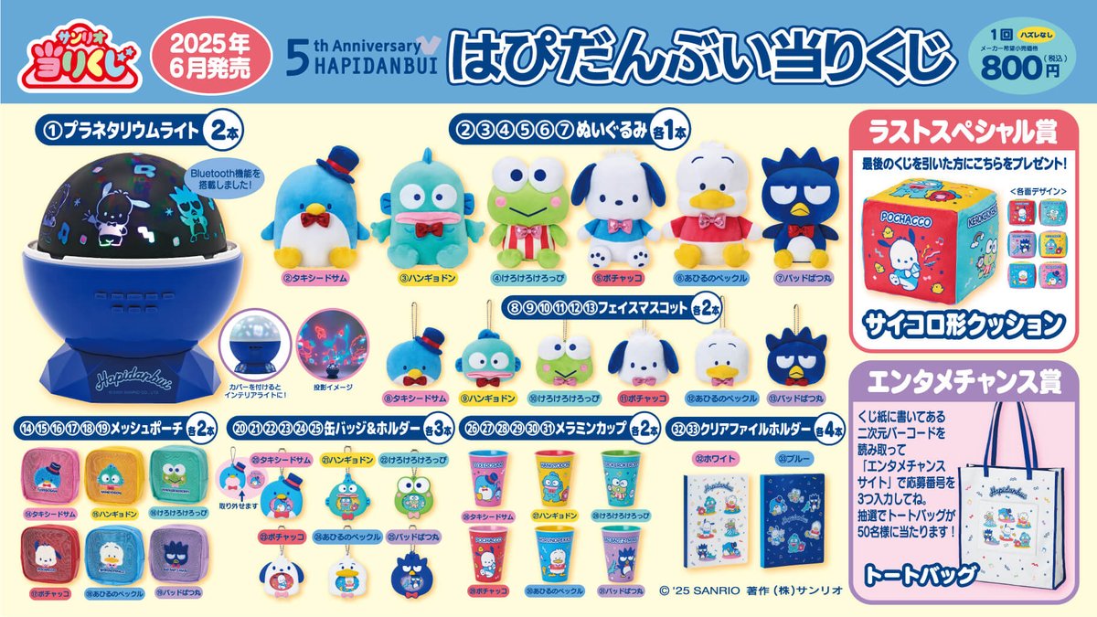 サンリオ当たりくじ はぴだんぶい 5th Anniversary ポチャッコ